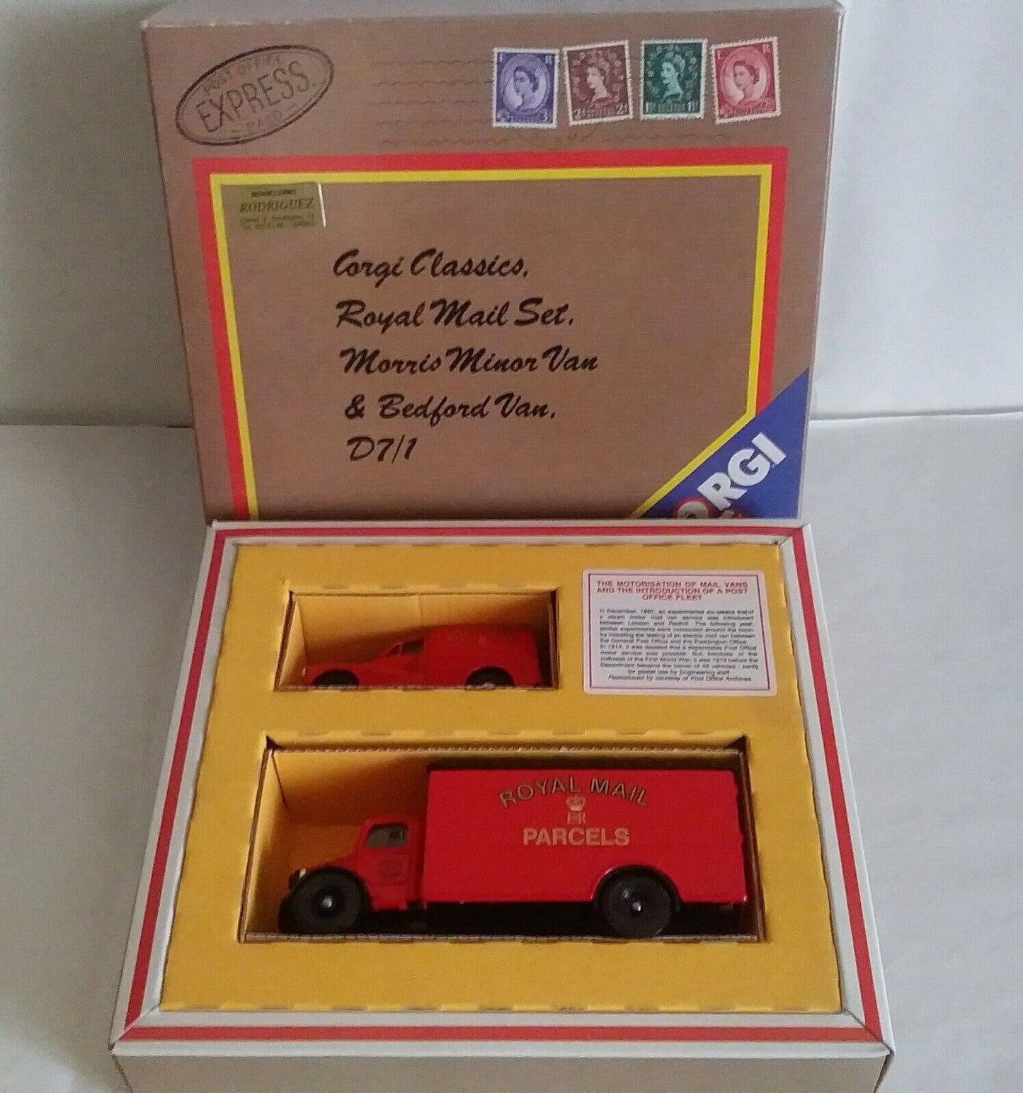 ROYAL MAIL SET MORRIS MINOR VAN & BEDFORD VAN CORGI SCALA 1/43