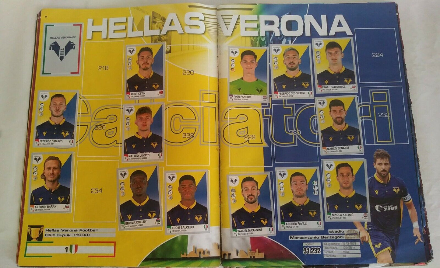 ALBUM CALCIATORI PANINI 2020-21 DA RECUPERO
