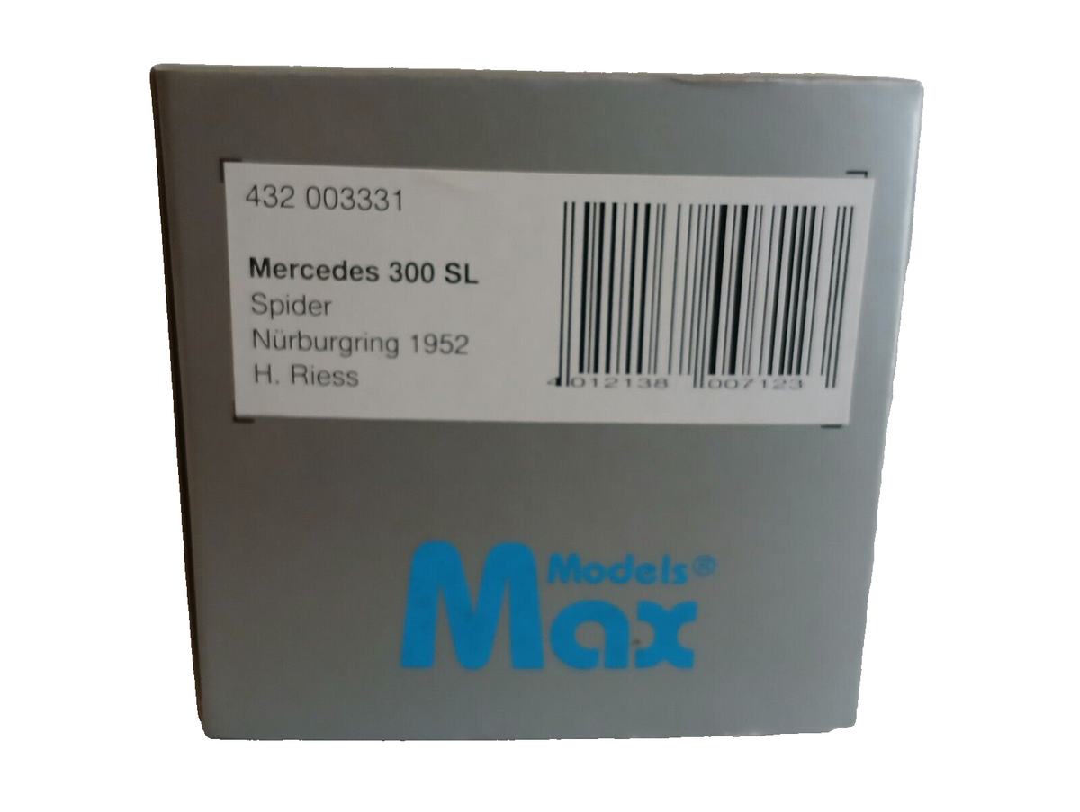 MERCEDES 300 SL SPIDER NURBURGRING 1952 MAX MODELS 1/43