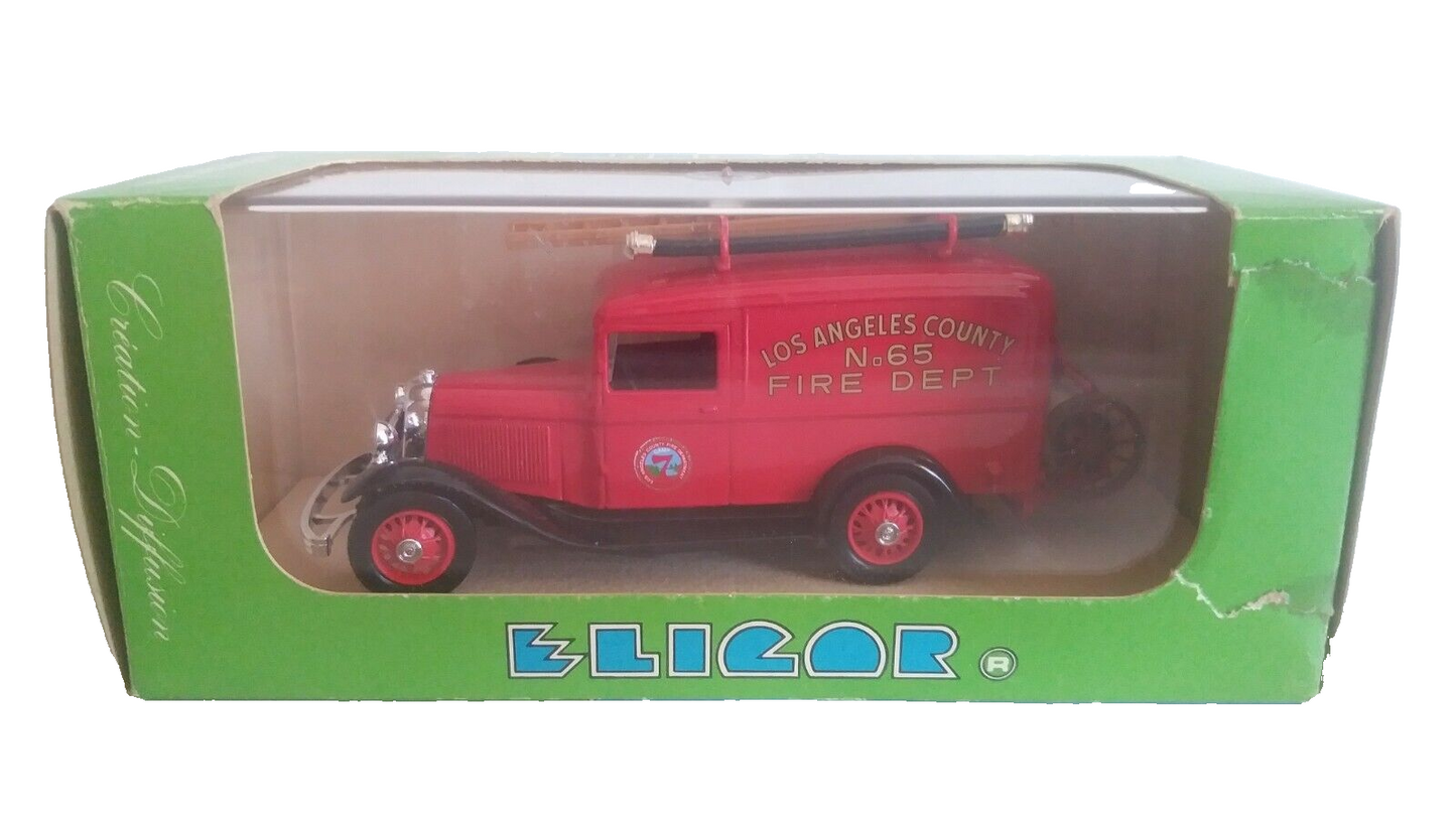 FORD V8 FOURGON POMPIERS LOS ANGELES 1934 ELIGOR SCALA 1/43