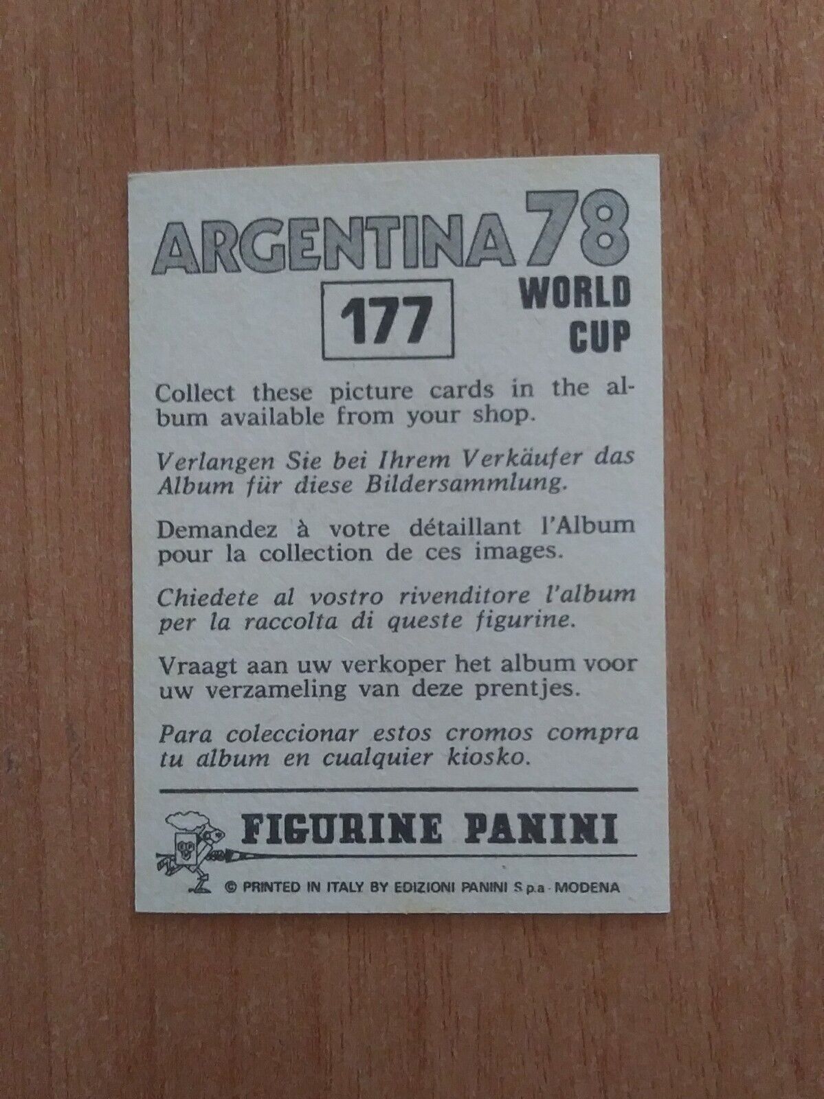 FIGURINE CALCIATORI PANINI ARGENTINA 78 (N. 1-204) SCEGLI DAL MENU A TENDINA