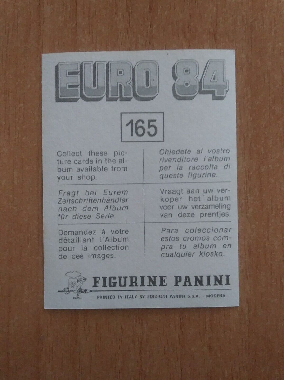 FIGURINE CALCIATORI PANINI EURO 84 (N. 126-258) SCEGLI DAL MENU A TENDINA