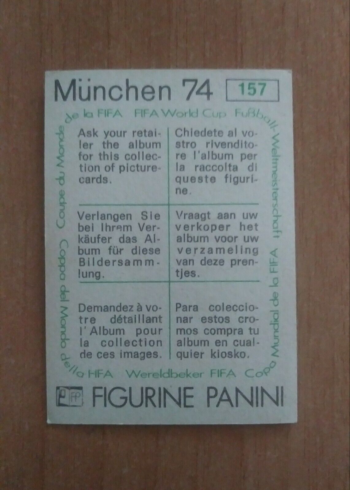 FIGURINE CALCIATORI PANINI MUNCHEN 74 (N. 1-269) SCEGLI DAL MENU A TENDINA