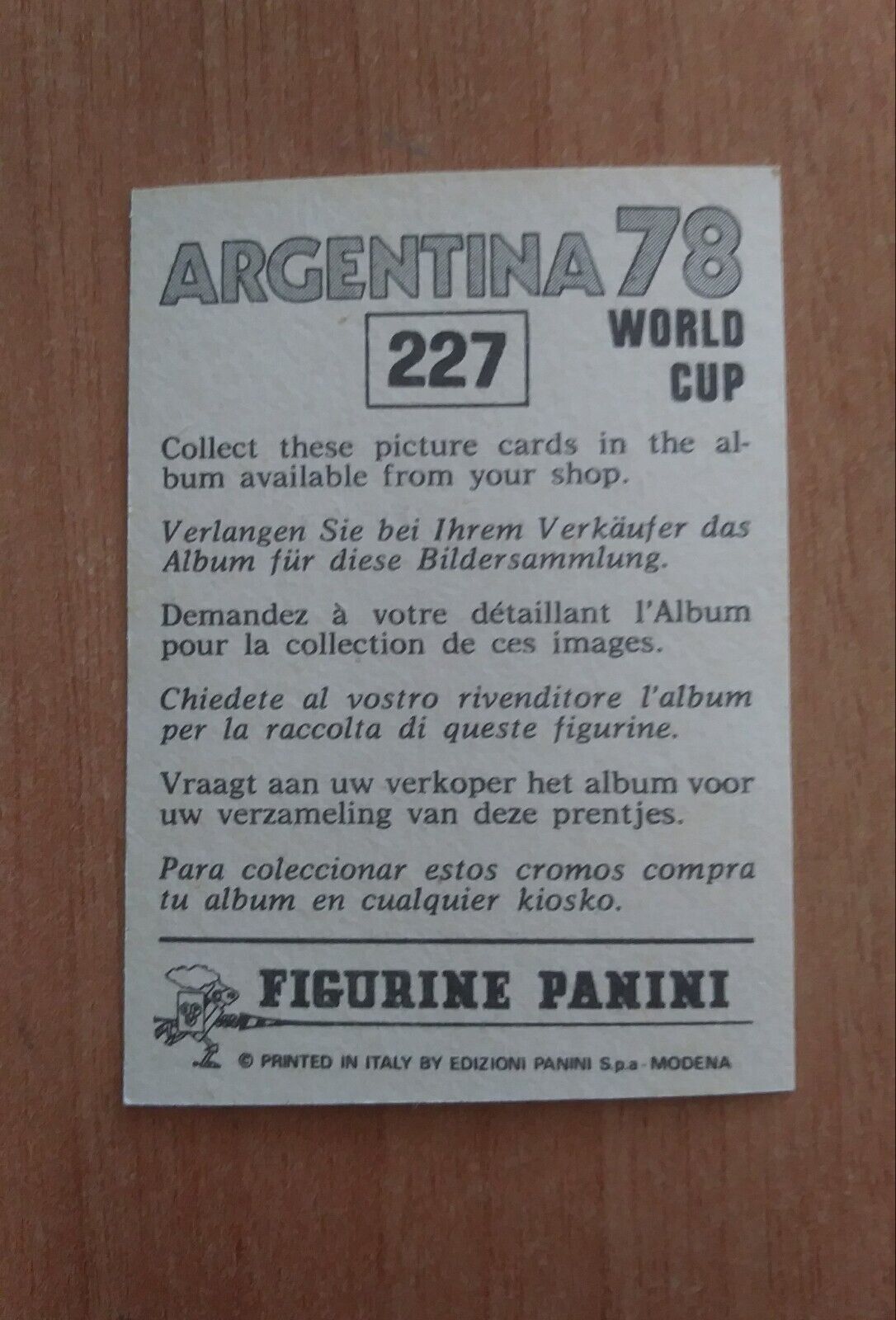 FIGURINE CALCIATORI PANINI ARGENTINA 78 (N. 205-400) SCEGLI DAL MENU A TENDINA