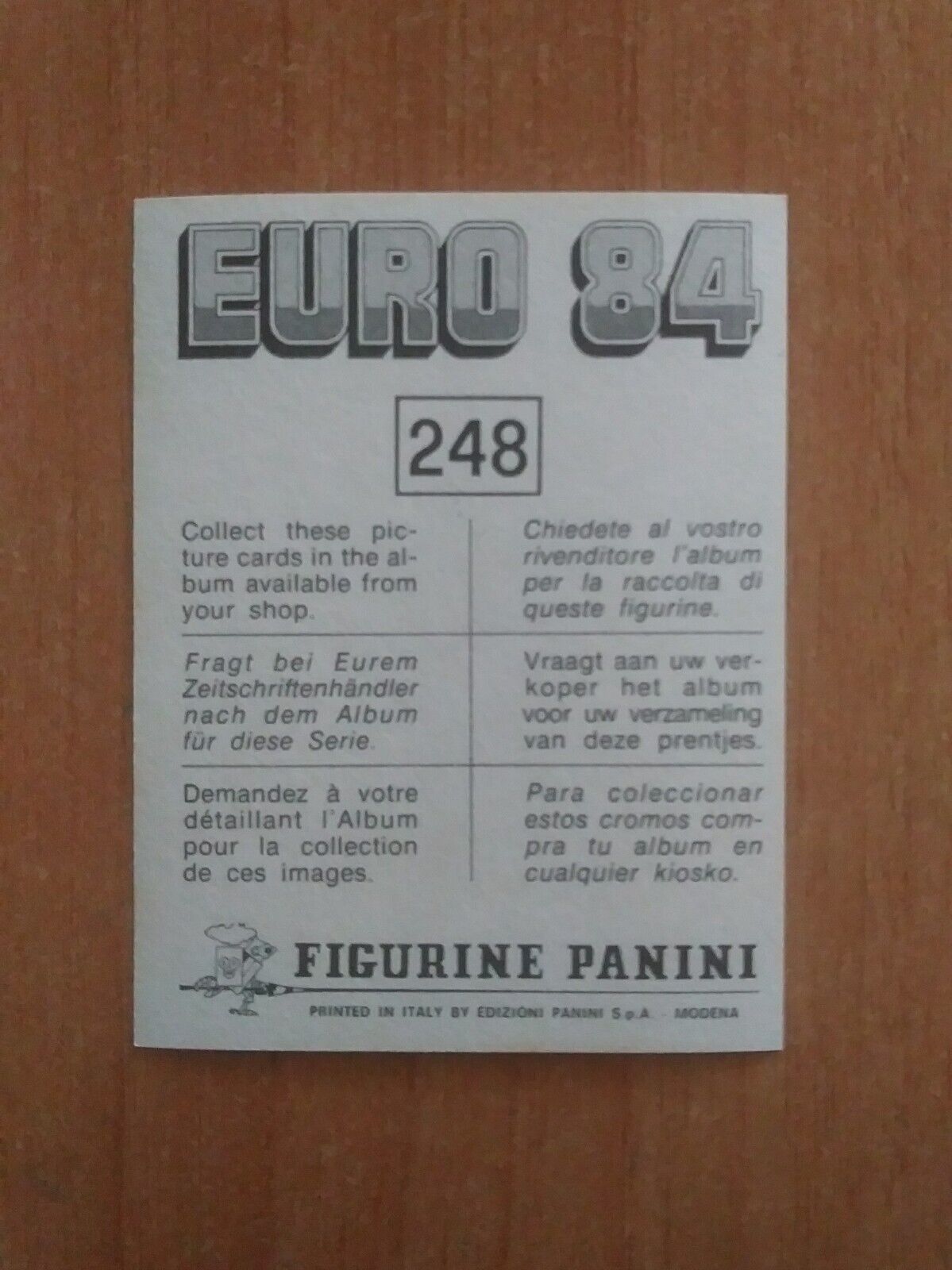 FIGURINE CALCIATORI PANINI EURO 84 (N. 126-258) SCEGLI DAL MENU A TENDINA