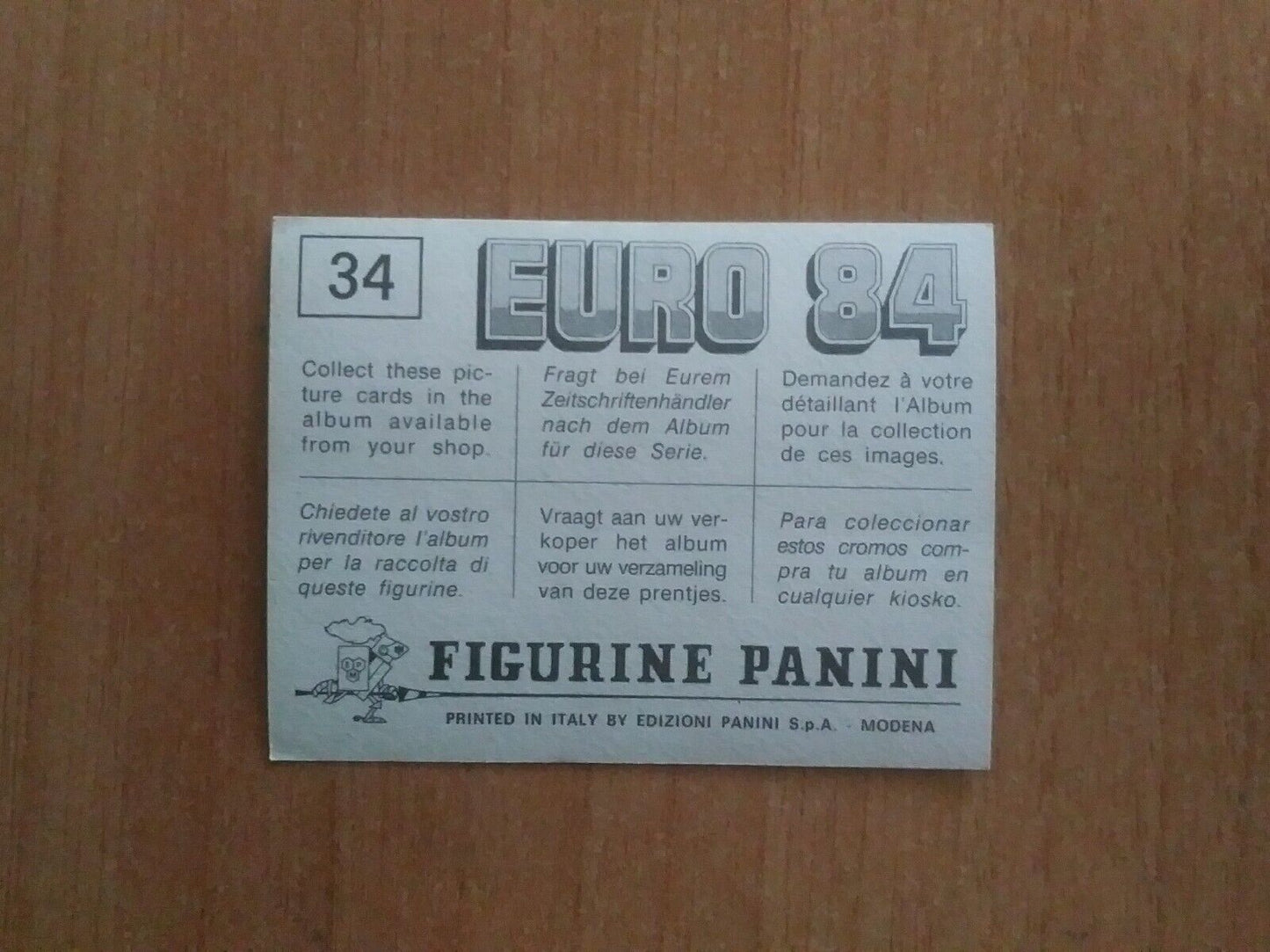 FIGURINE CALCIATORI PANINI EURO 84 (N. 1-127) SCEGLI DAL MENU A TENDINA