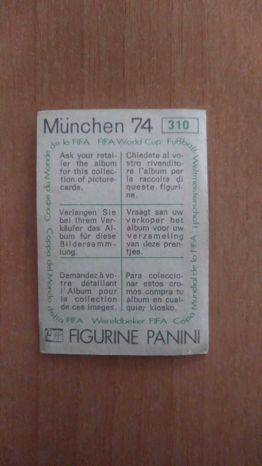 FIGURINE CALCIATORI PANINI MUNCHEN 74 (N. 270-392) SCEGLI DAL MENU A TENDINA