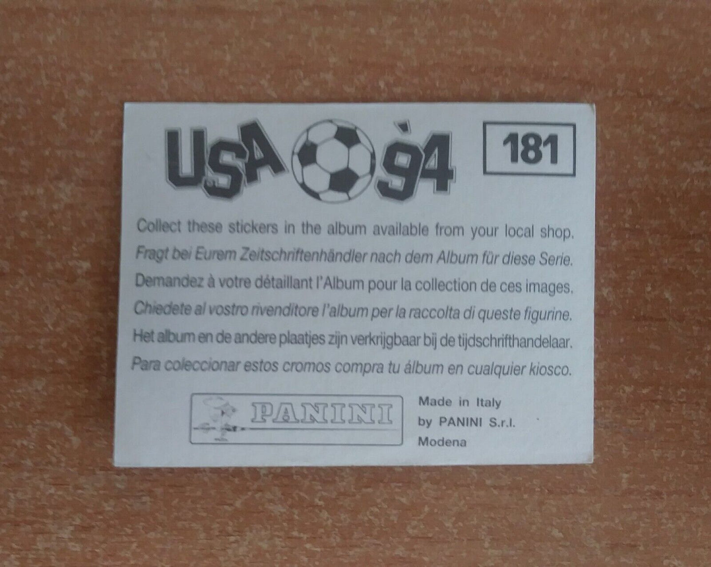 FIGURINE CALCIATORI PANINI USA 94 (N. 1-259) SCEGLI DAL MENU A TENDINA