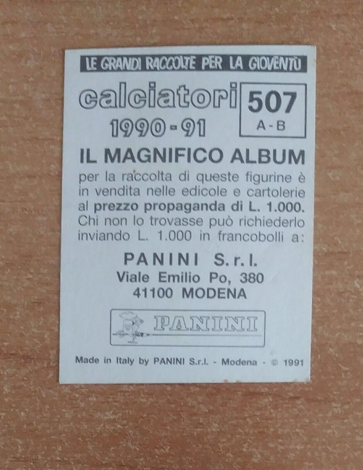 FIGURINE CALCIATORI PANINI 1990-1991 (N. 345-545) SCEGLI DAL MENU A TENDINA