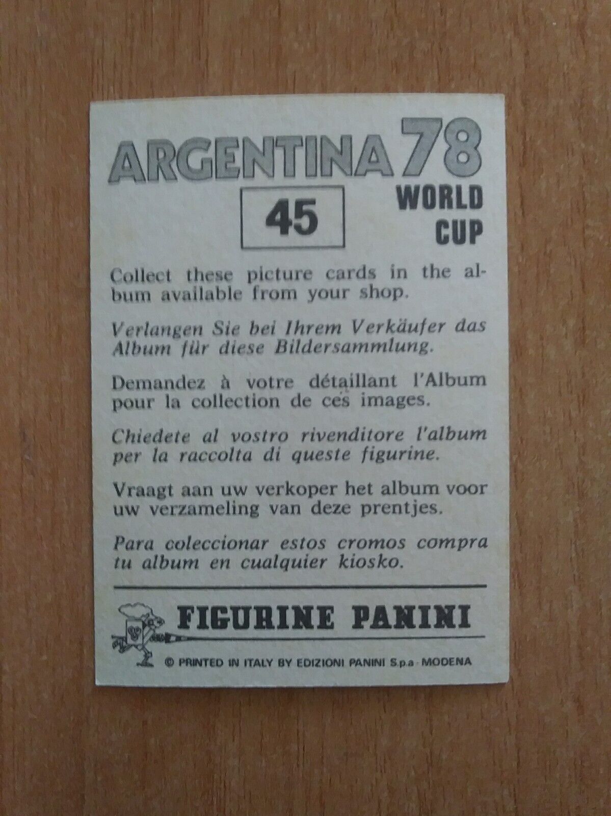 FIGURINE CALCIATORI PANINI ARGENTINA 78 (N. 1-204) SCEGLI DAL MENU A TENDINA