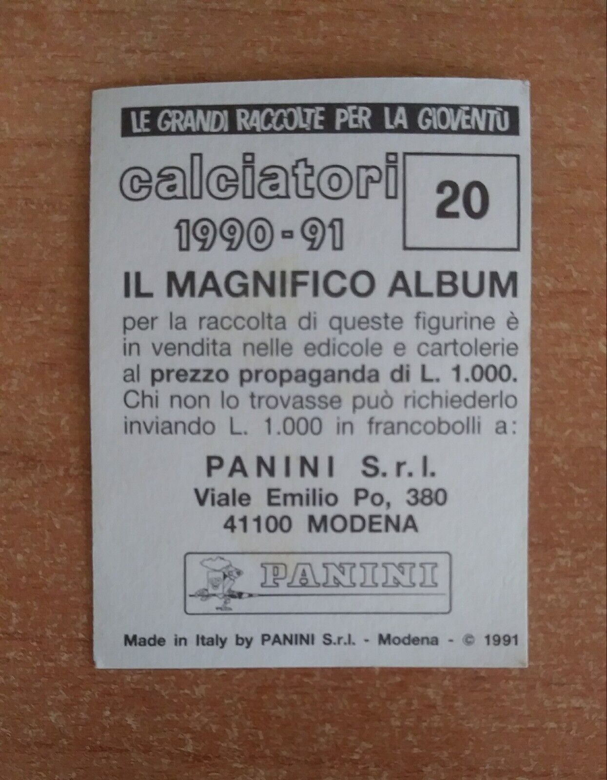 FIGURINE CALCIATORI PANINI 1990-1991 (N. 1-339) SCEGLI DAL MENU A TENDINA