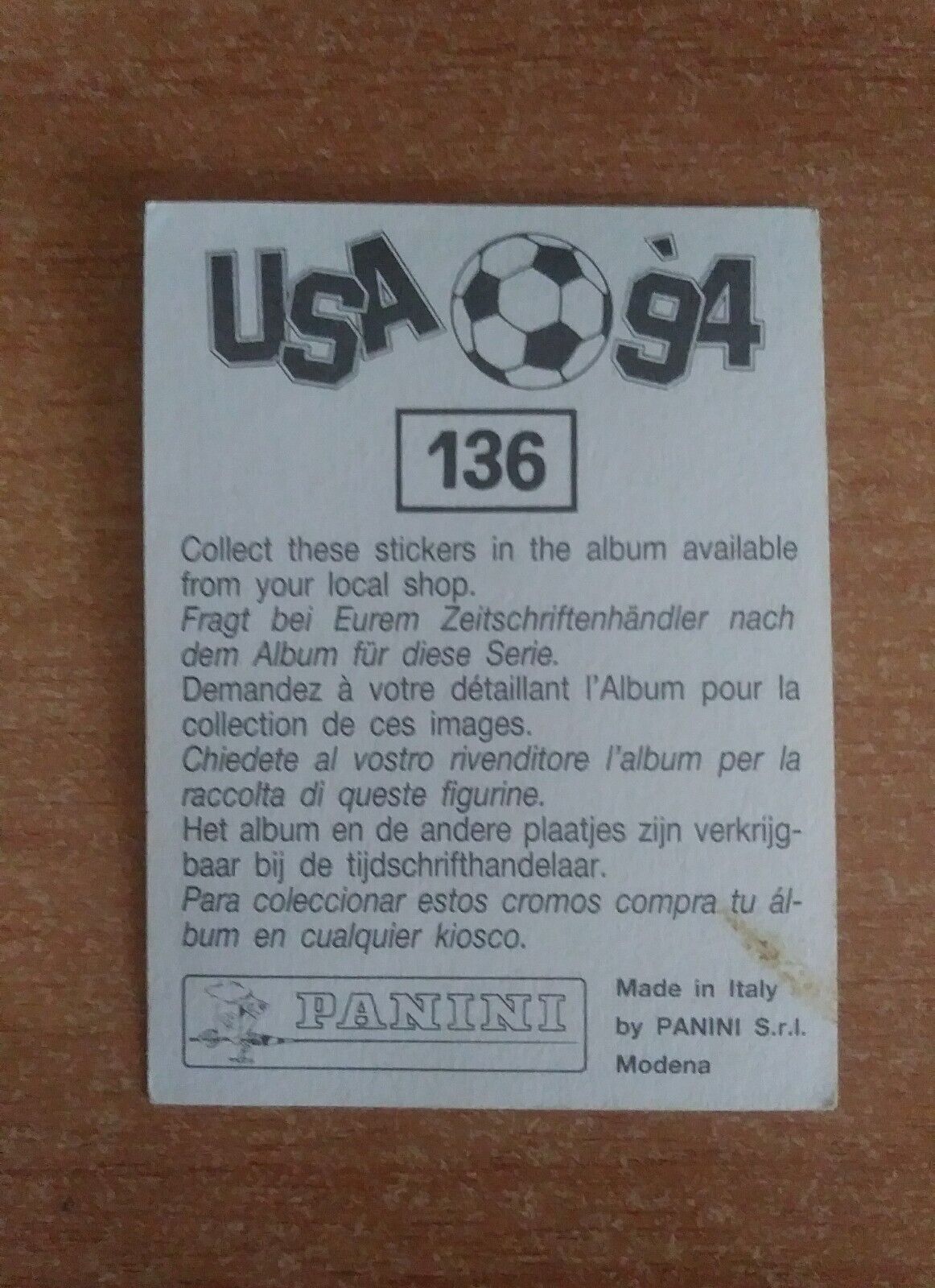 FIGURINE CALCIATORI PANINI USA 94 (N. 1-259) SCEGLI DAL MENU A TENDINA