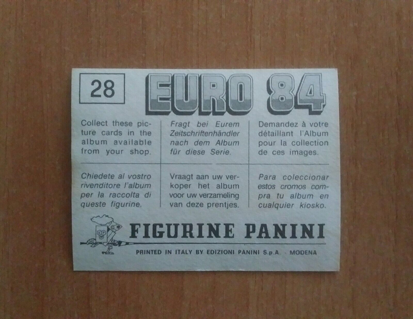 FIGURINE CALCIATORI PANINI EURO 84 (N. 1-127) SCEGLI DAL MENU A TENDINA