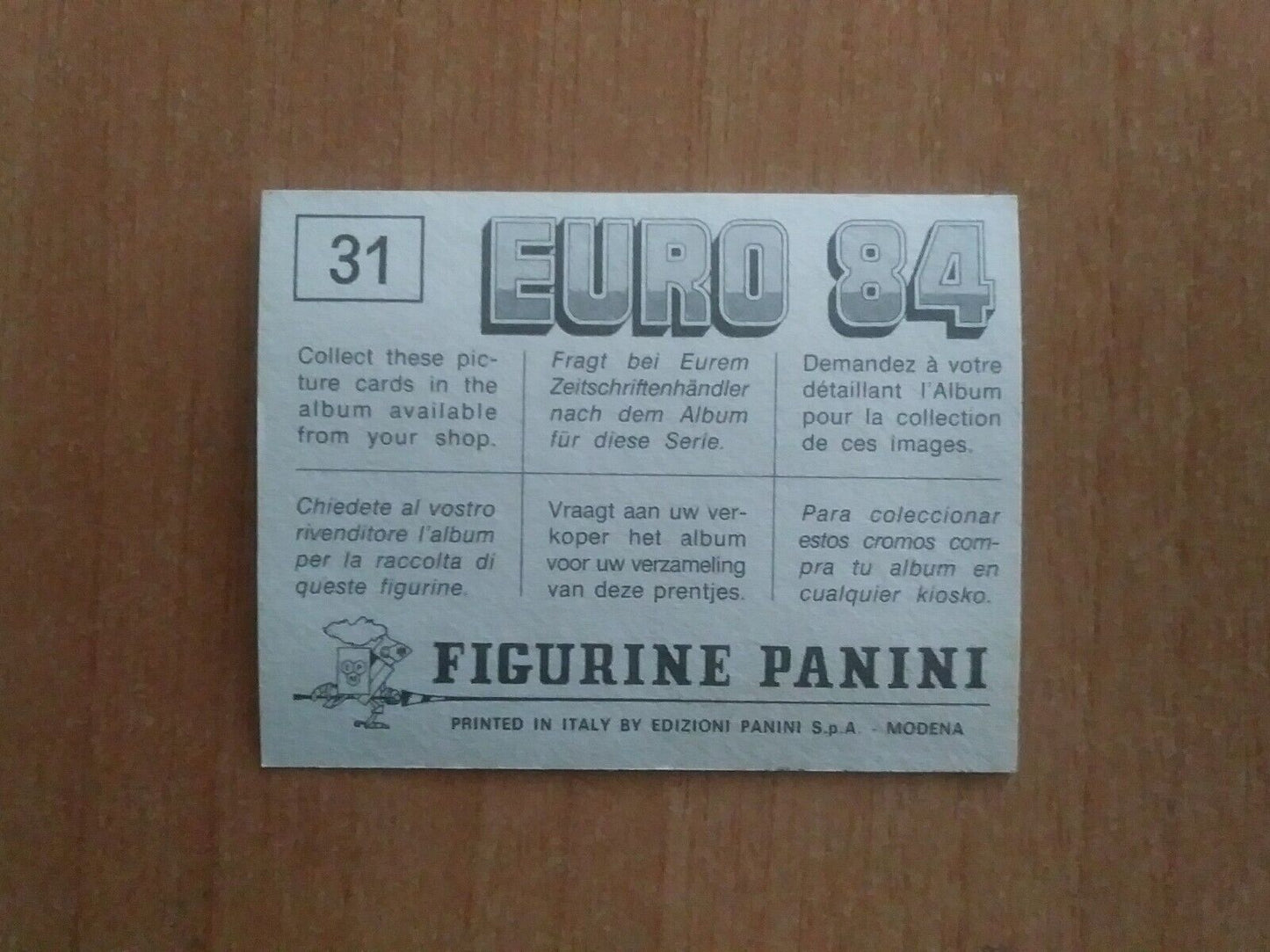 FIGURINE CALCIATORI PANINI EURO 84 (N. 1-127) SCEGLI DAL MENU A TENDINA