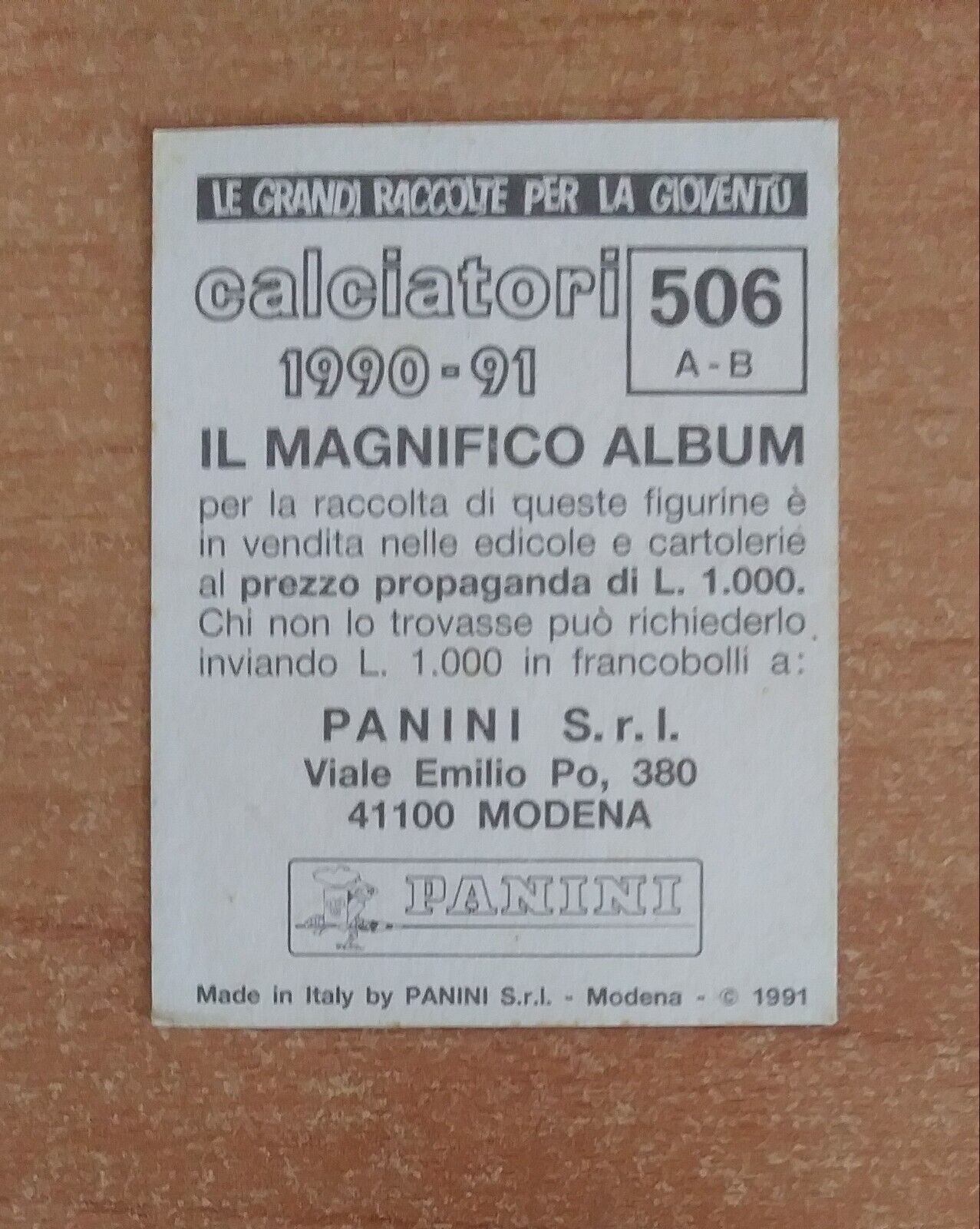 FIGURINE CALCIATORI PANINI 1990-1991 (N. 345-545) SCEGLI DAL MENU A TENDINA