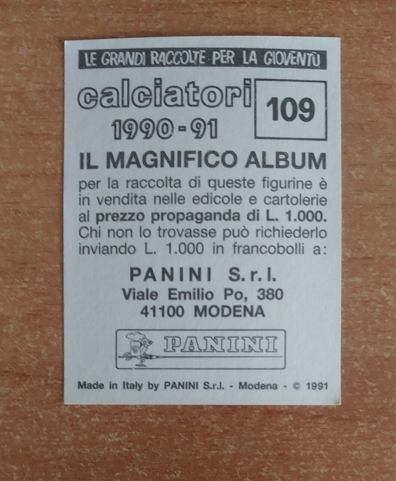 FIGURINE CALCIATORI PANINI 1990-1991 (N. 1-339) SCEGLI DAL MENU A TENDINA