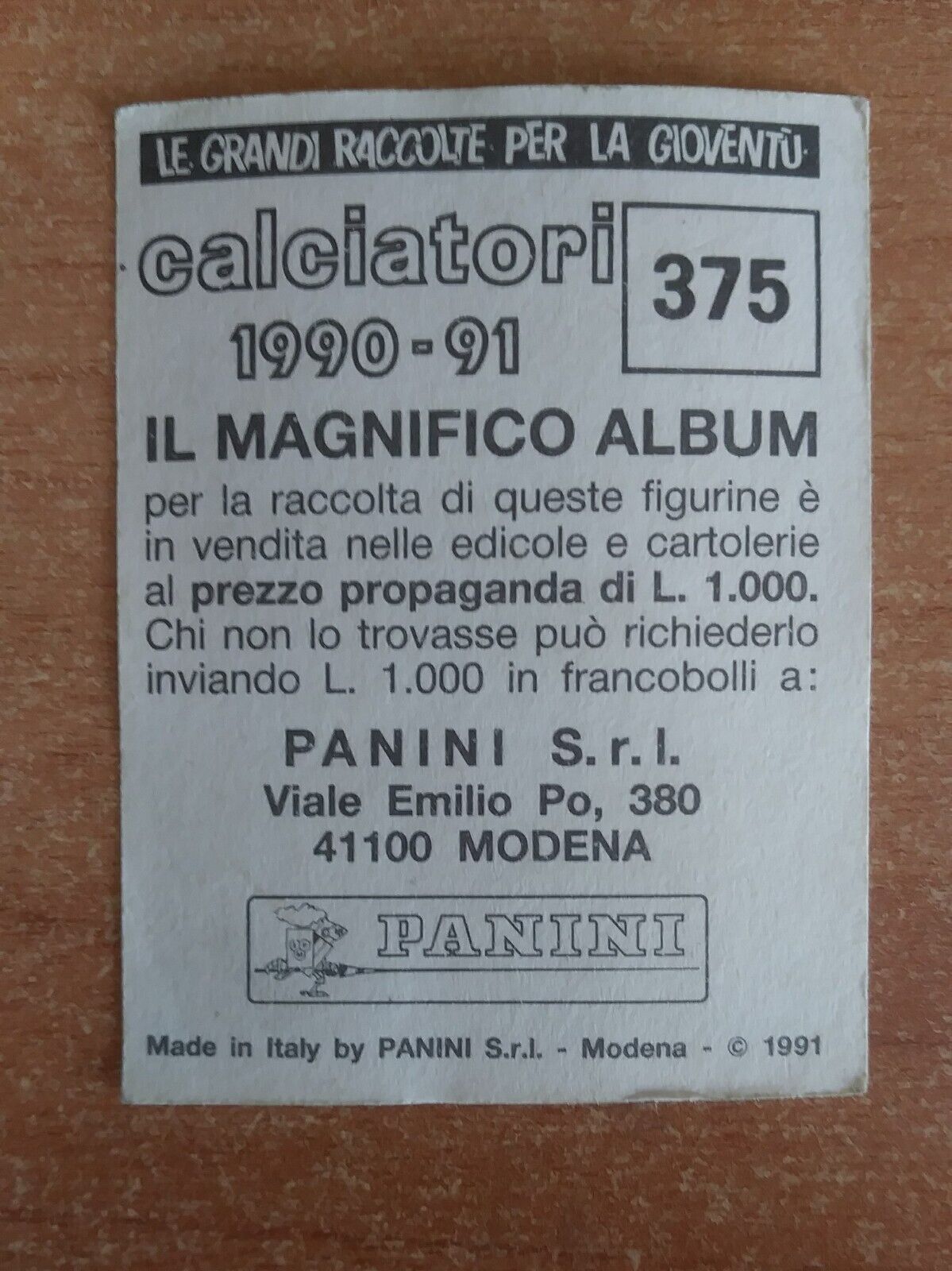 FIGURINE CALCIATORI PANINI 1990-1991 (N. 345-545) SCEGLI DAL MENU A TENDINA