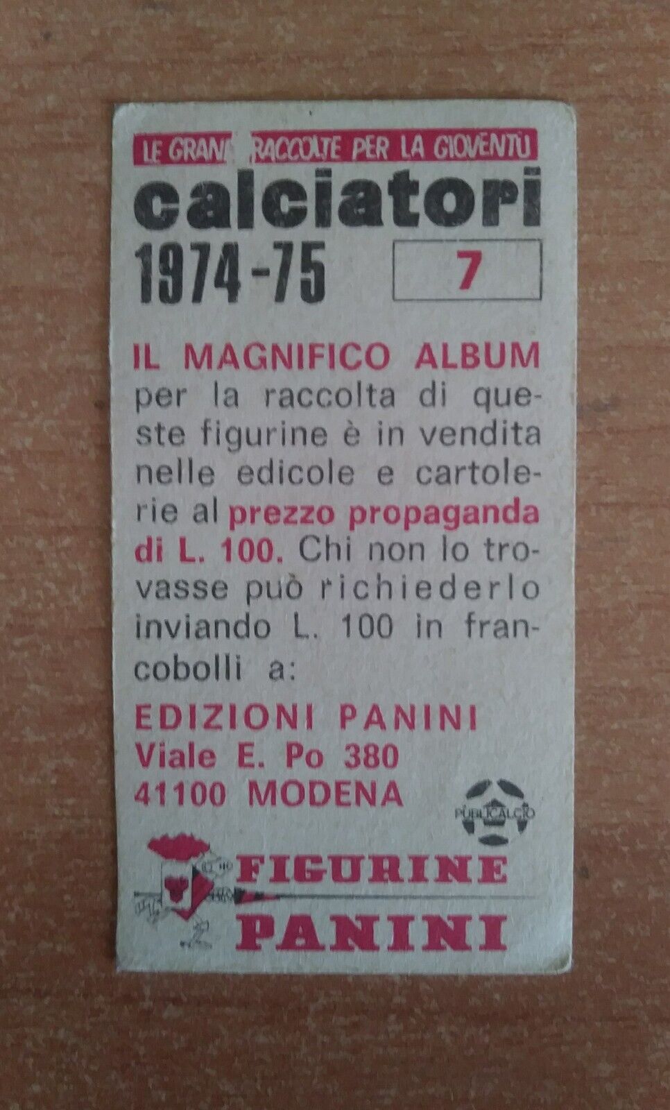 FIGURINE CALCIATORI PANINI 1974-1975 SCEGLI DAL MENU A TENDINA