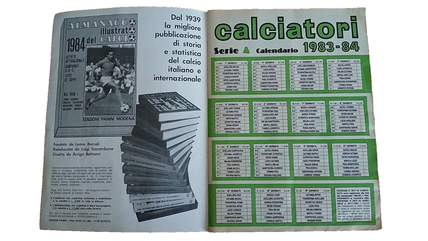 ALBUM CALCIATORI PANINI 1983-84