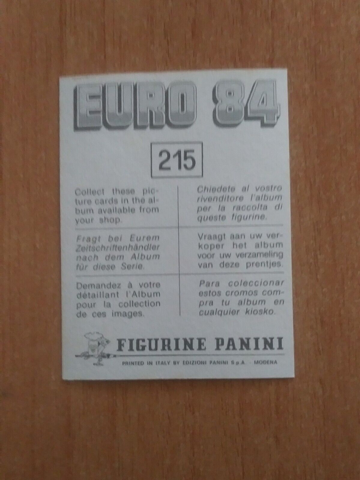 FIGURINE CALCIATORI PANINI EURO 84 (N. 126-258) SCEGLI DAL MENU A TENDINA