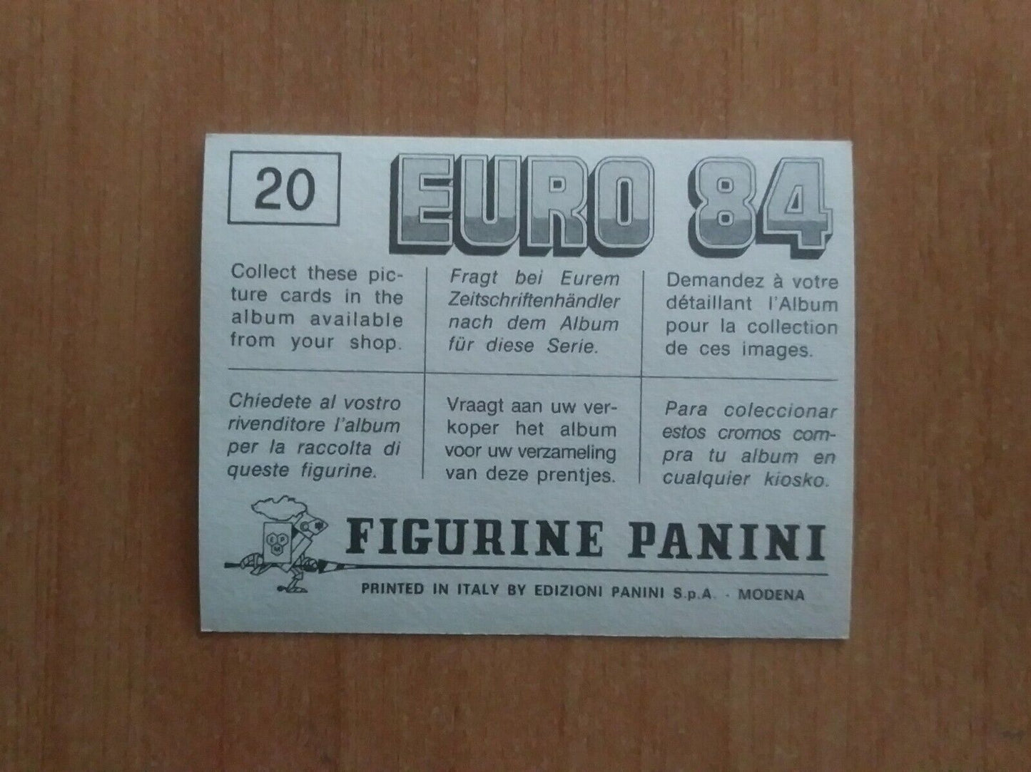 FIGURINE CALCIATORI PANINI EURO 84 (N. 1-127) SCEGLI DAL MENU A TENDINA