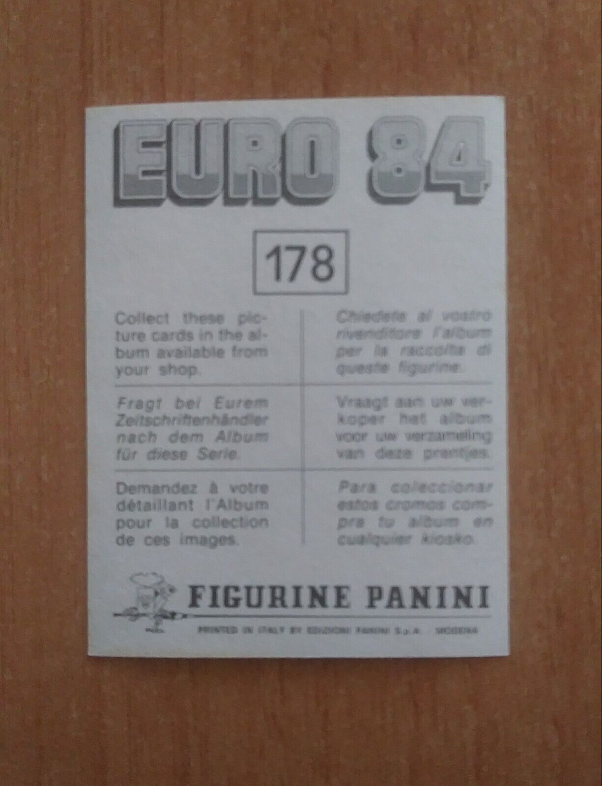 FIGURINE CALCIATORI PANINI EURO 84 (N. 126-258) SCEGLI DAL MENU A TENDINA