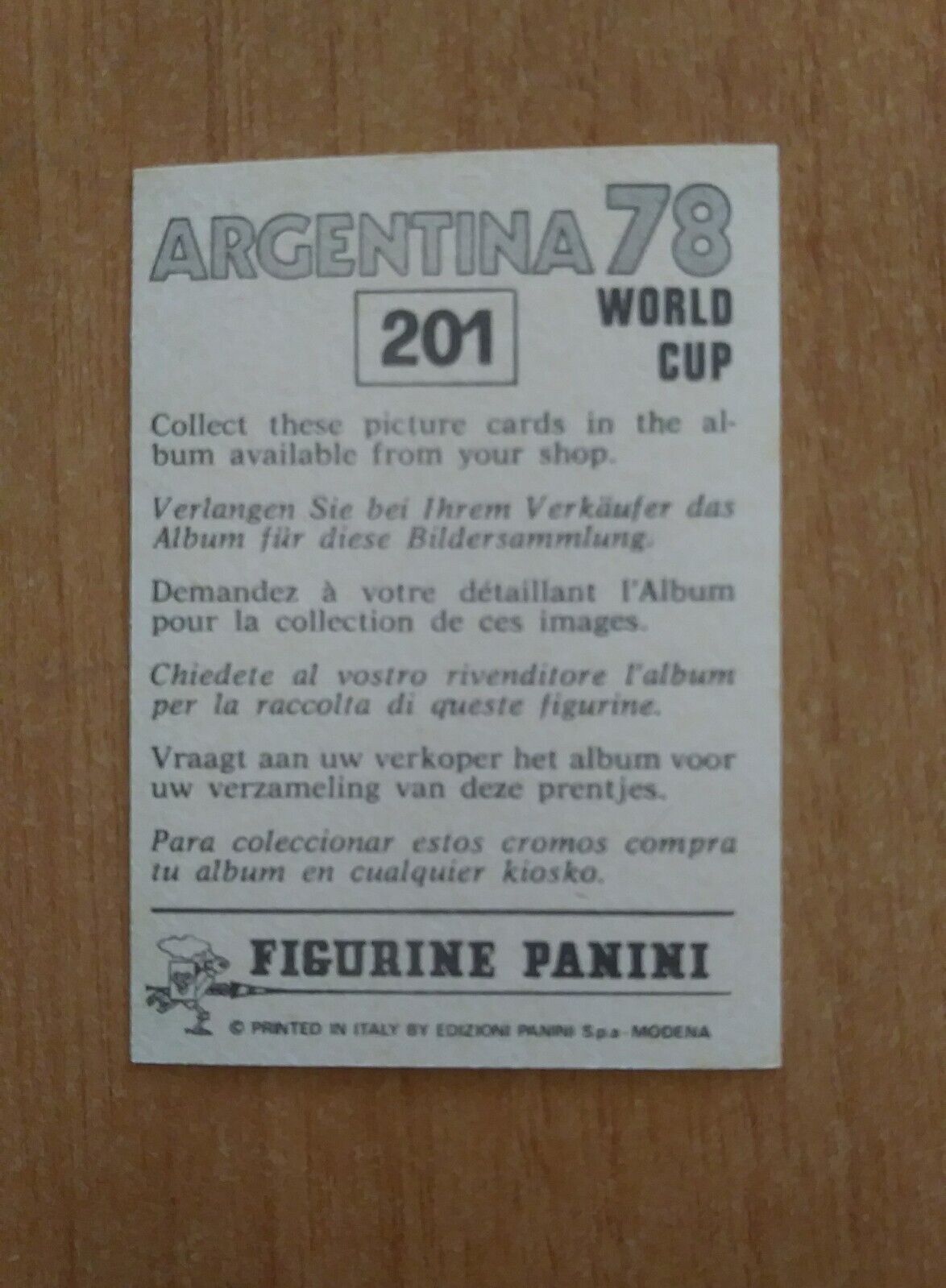 FIGURINE CALCIATORI PANINI ARGENTINA 78 (N. 1-204) SCEGLI DAL MENU A TENDINA