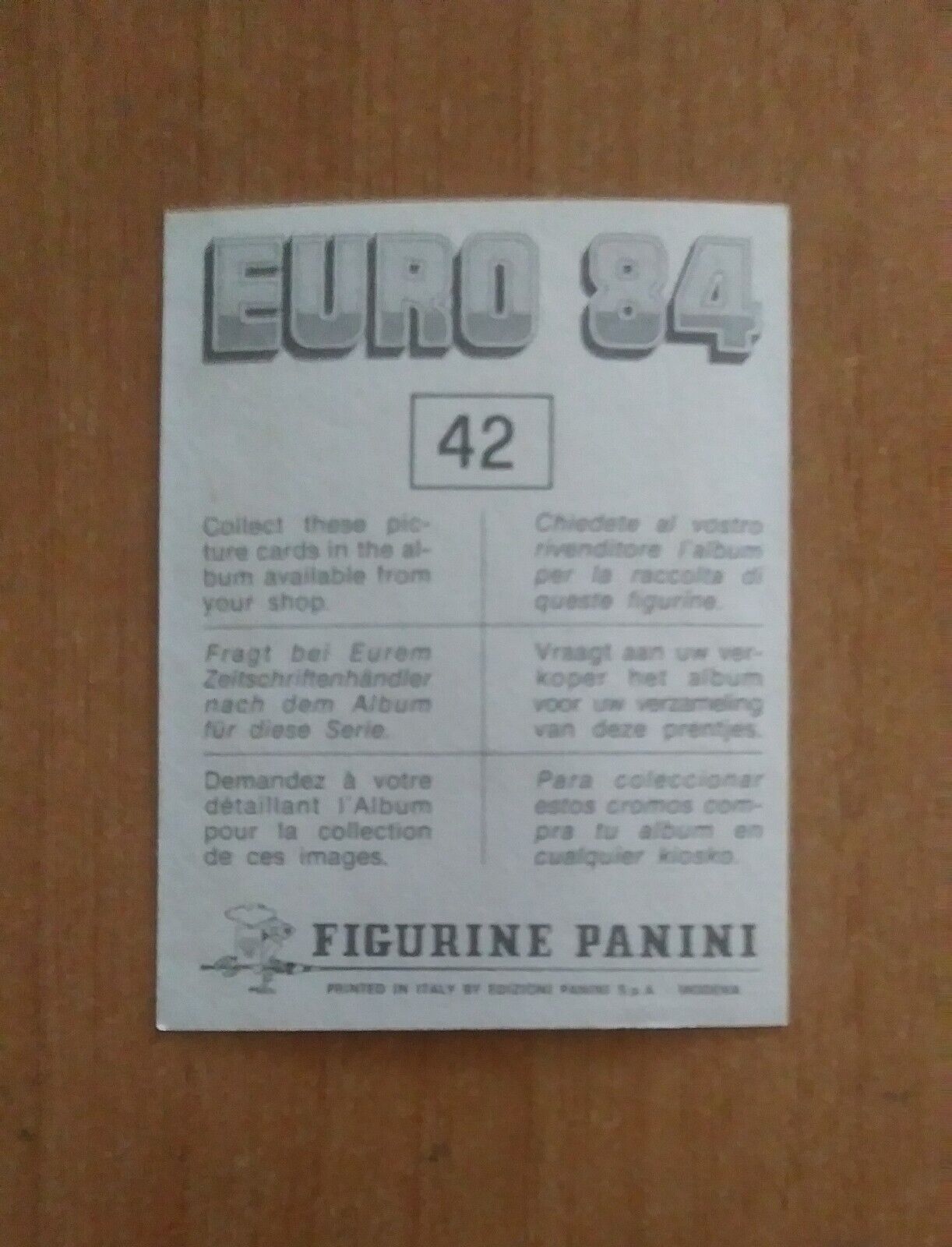 FIGURINE CALCIATORI PANINI EURO 84 (N. 1-127) SCEGLI DAL MENU A TENDINA