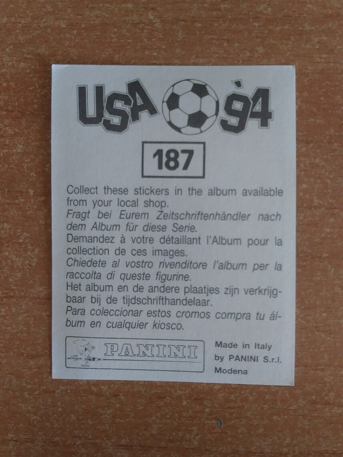 FIGURINE CALCIATORI PANINI USA 94 (N. 1-259) SCEGLI DAL MENU A TENDINA