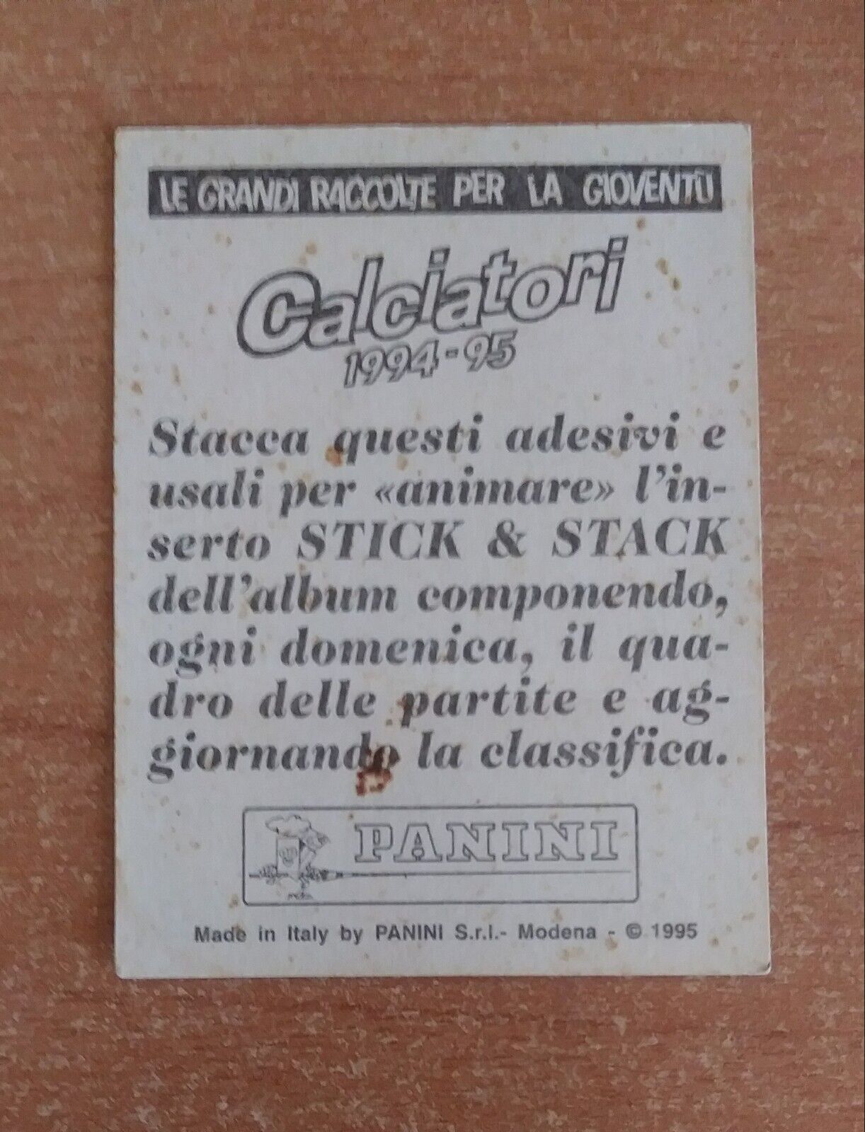 FIGURINE CALCIATORI PANINI 1994-1995 SCEGLI DAL MENU A TENDINA