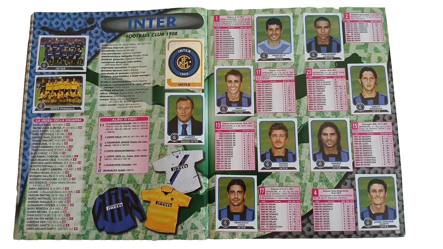 ALBUM CALCIATORI PANINI 2003-2004