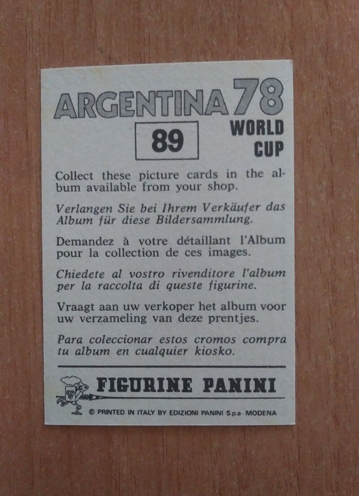 FIGURINE CALCIATORI PANINI ARGENTINA 78 (N. 1-204) SCEGLI DAL MENU A TENDINA