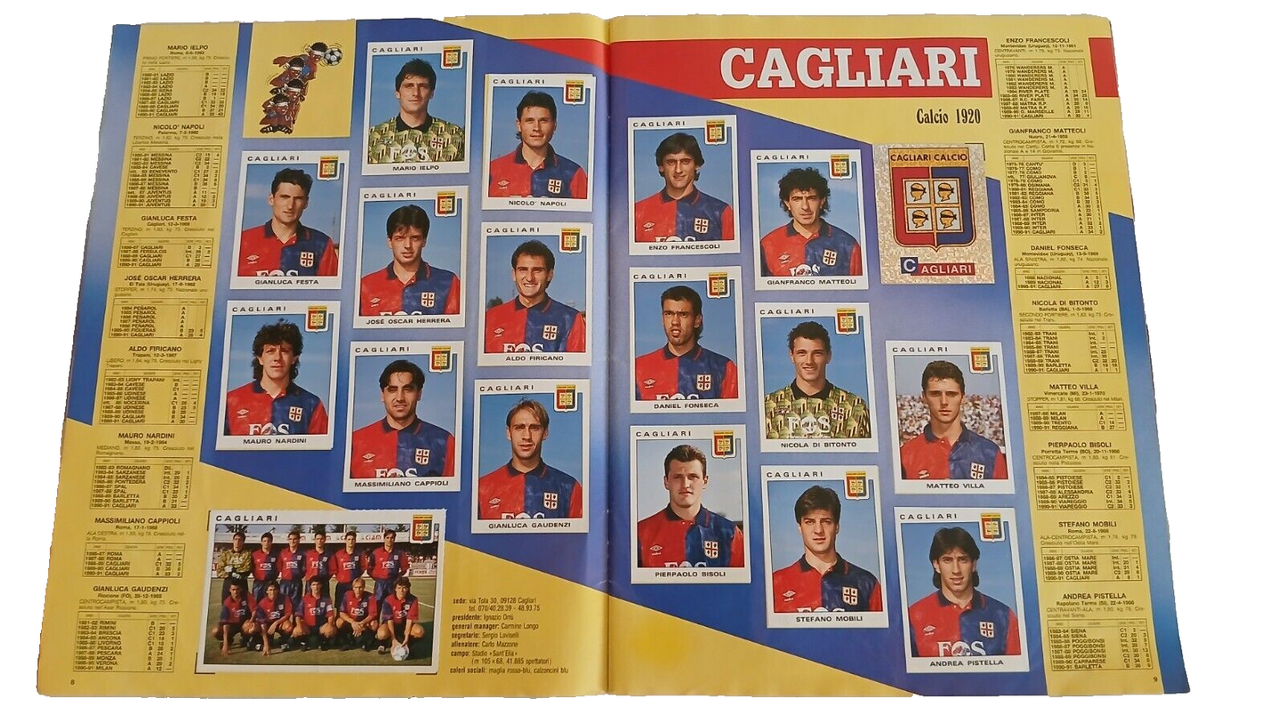 ALBUM CALCIATORI PANINI 1991-92