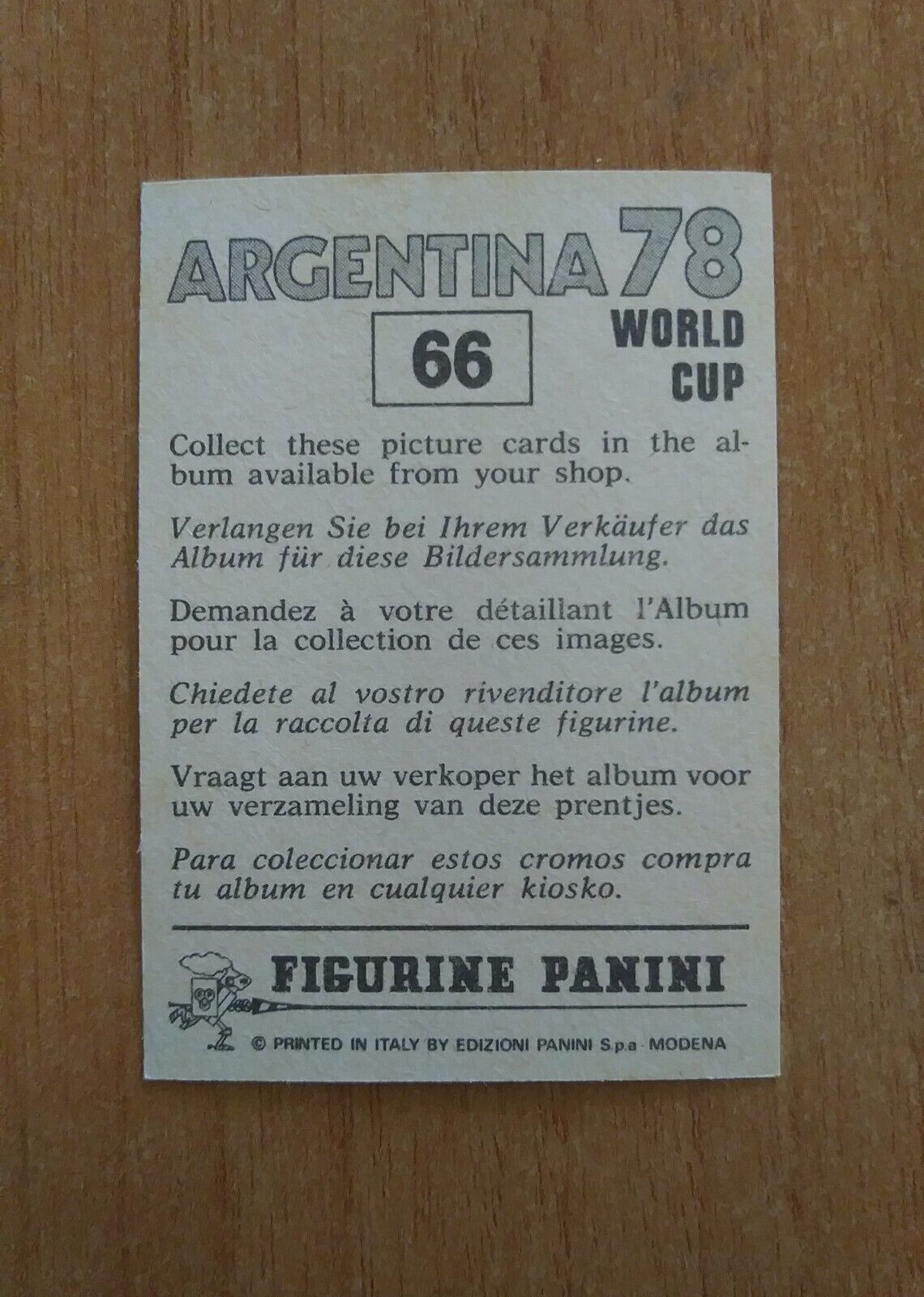 FIGURINE CALCIATORI PANINI ARGENTINA 78 (N. 1-204) SCEGLI DAL MENU A TENDINA