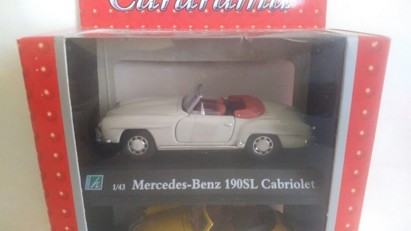 MERCEDES-BENZ 190SL CABRIOLET + PORSCHE 356B CABRIOLET CARARAMA SCALA 1/43