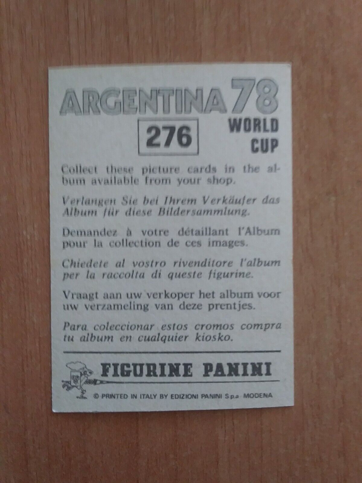 FIGURINE CALCIATORI PANINI ARGENTINA 78 (N. 205-400) SCEGLI DAL MENU A TENDINA