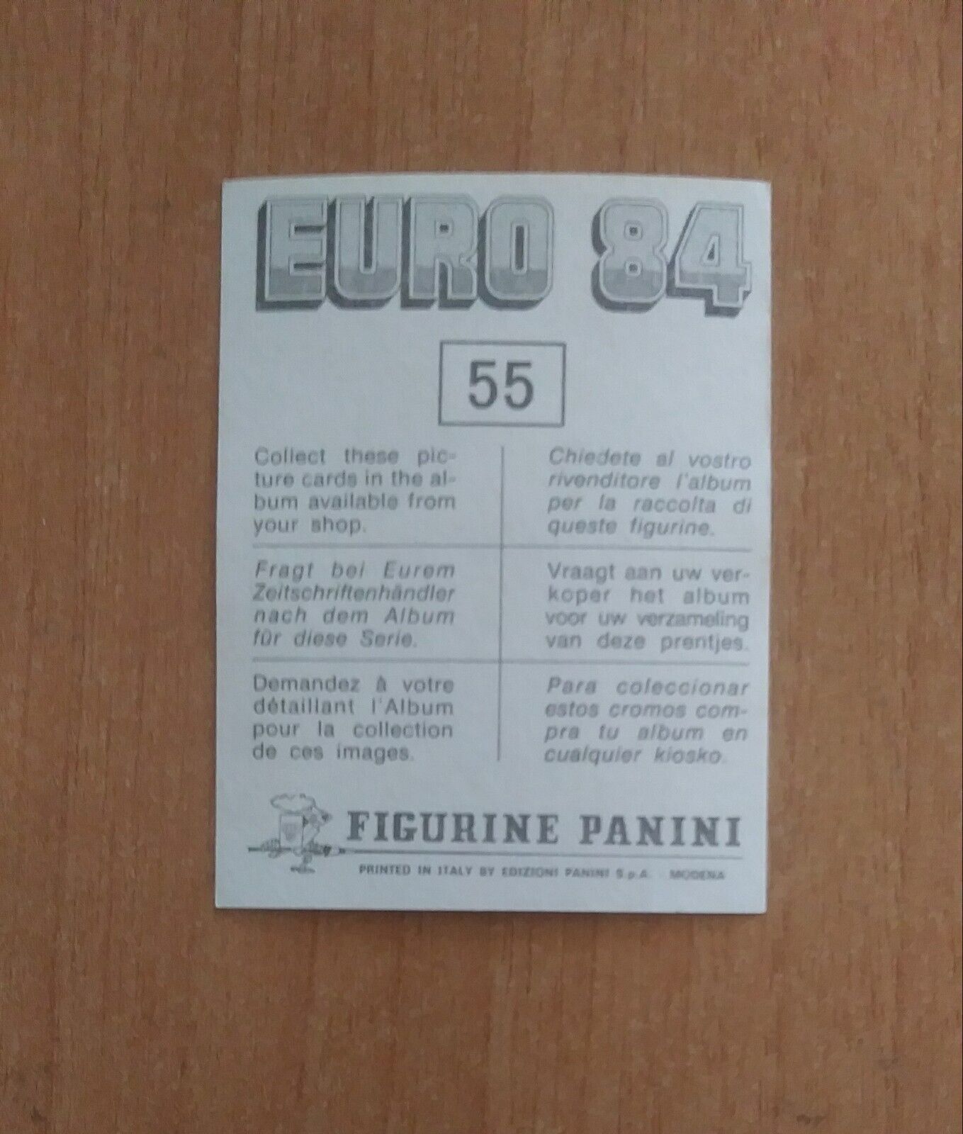 FIGURINE CALCIATORI PANINI EURO 84 (N. 1-127) SCEGLI DAL MENU A TENDINA