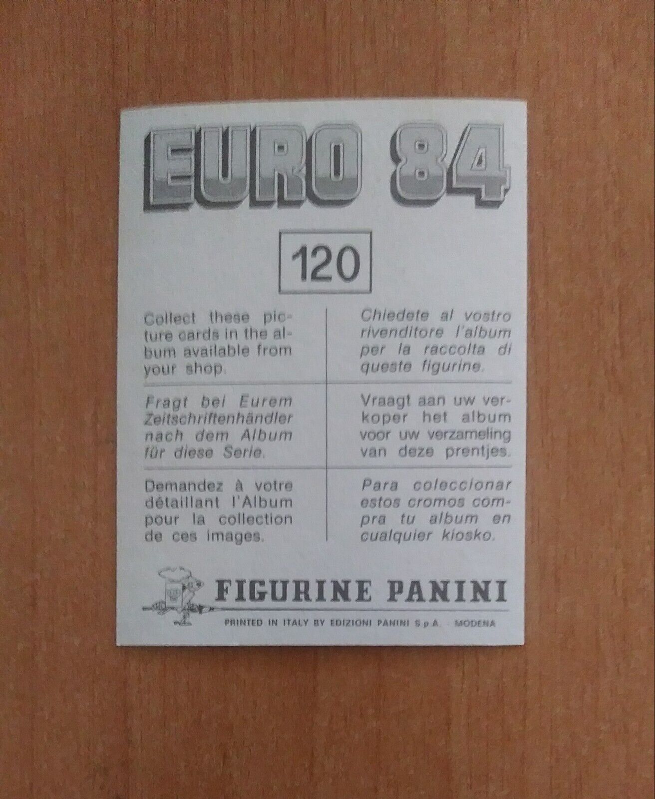 FIGURINE CALCIATORI PANINI EURO 84 (N. 1-127) SCEGLI DAL MENU A TENDINA