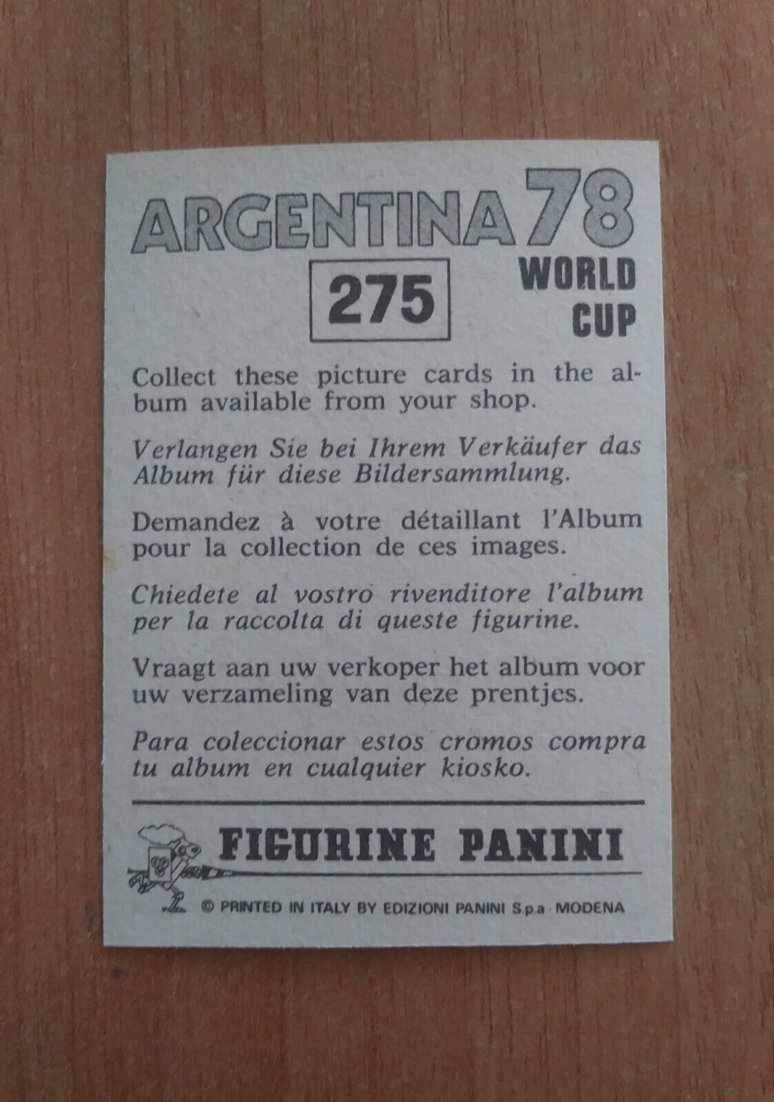 FIGURINE CALCIATORI PANINI ARGENTINA 78 (N. 205-400) SCEGLI DAL MENU A TENDINA