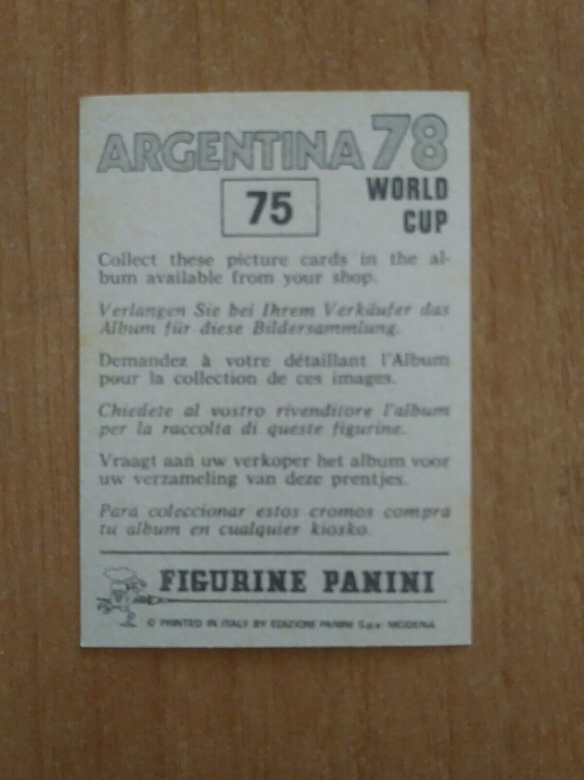 FIGURINE CALCIATORI PANINI ARGENTINA 78 (N. 1-204) SCEGLI DAL MENU A TENDINA