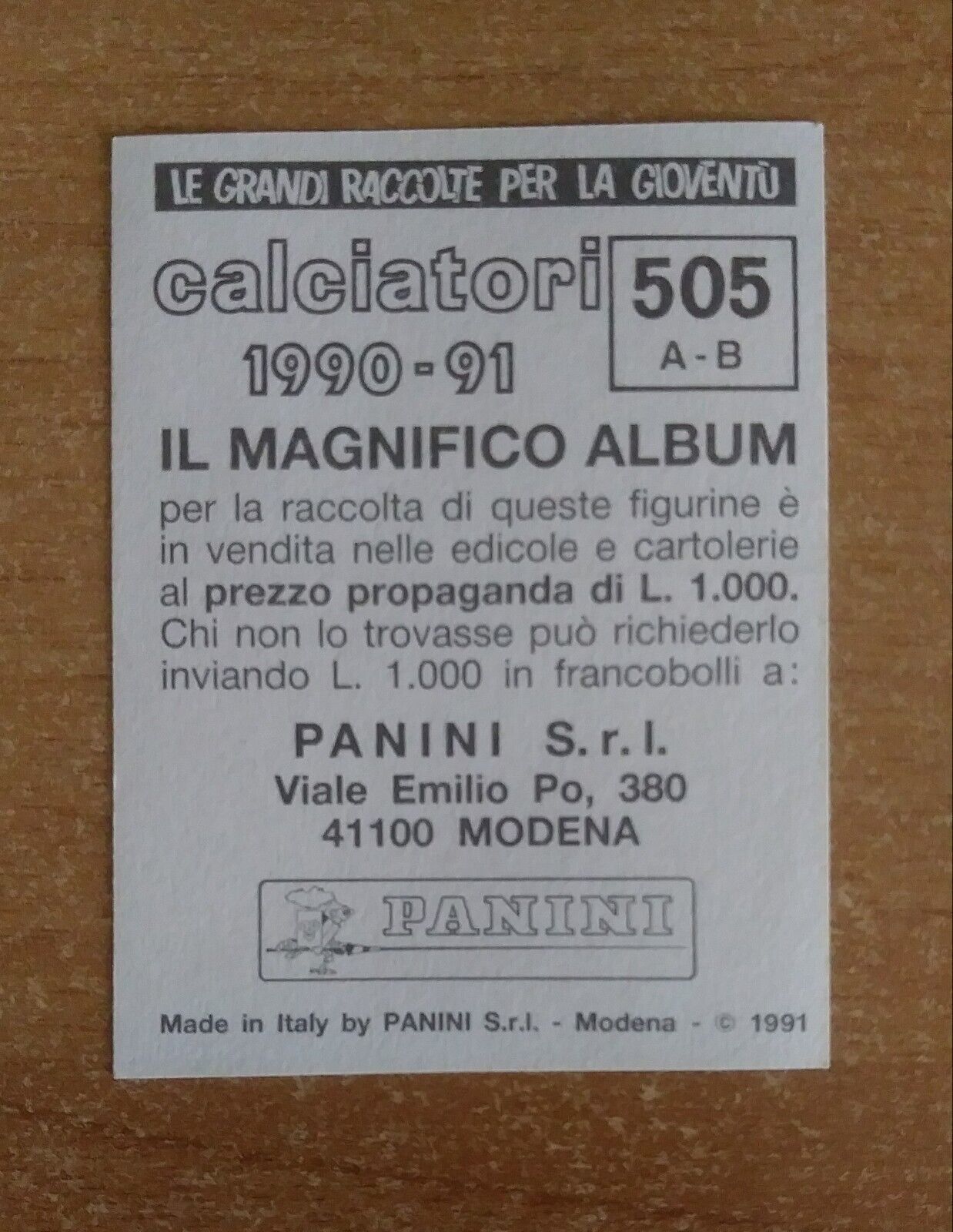 FIGURINE CALCIATORI PANINI 1990-1991 (N. 345-545) SCEGLI DAL MENU A TENDINA