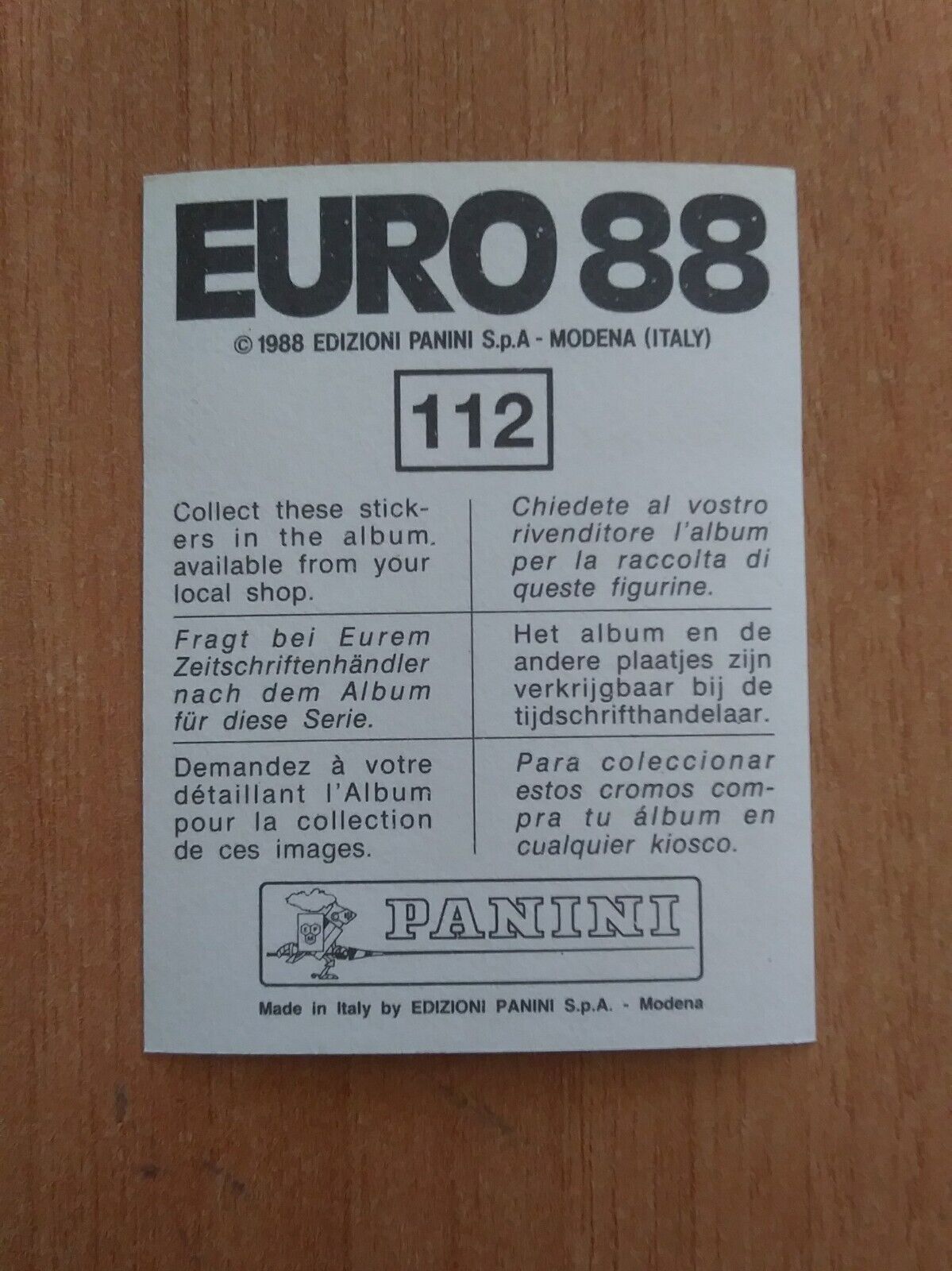 FIGURINE CALCIATORI PANINI EURO 88 SCEGLI DAL MENU A TENDINA