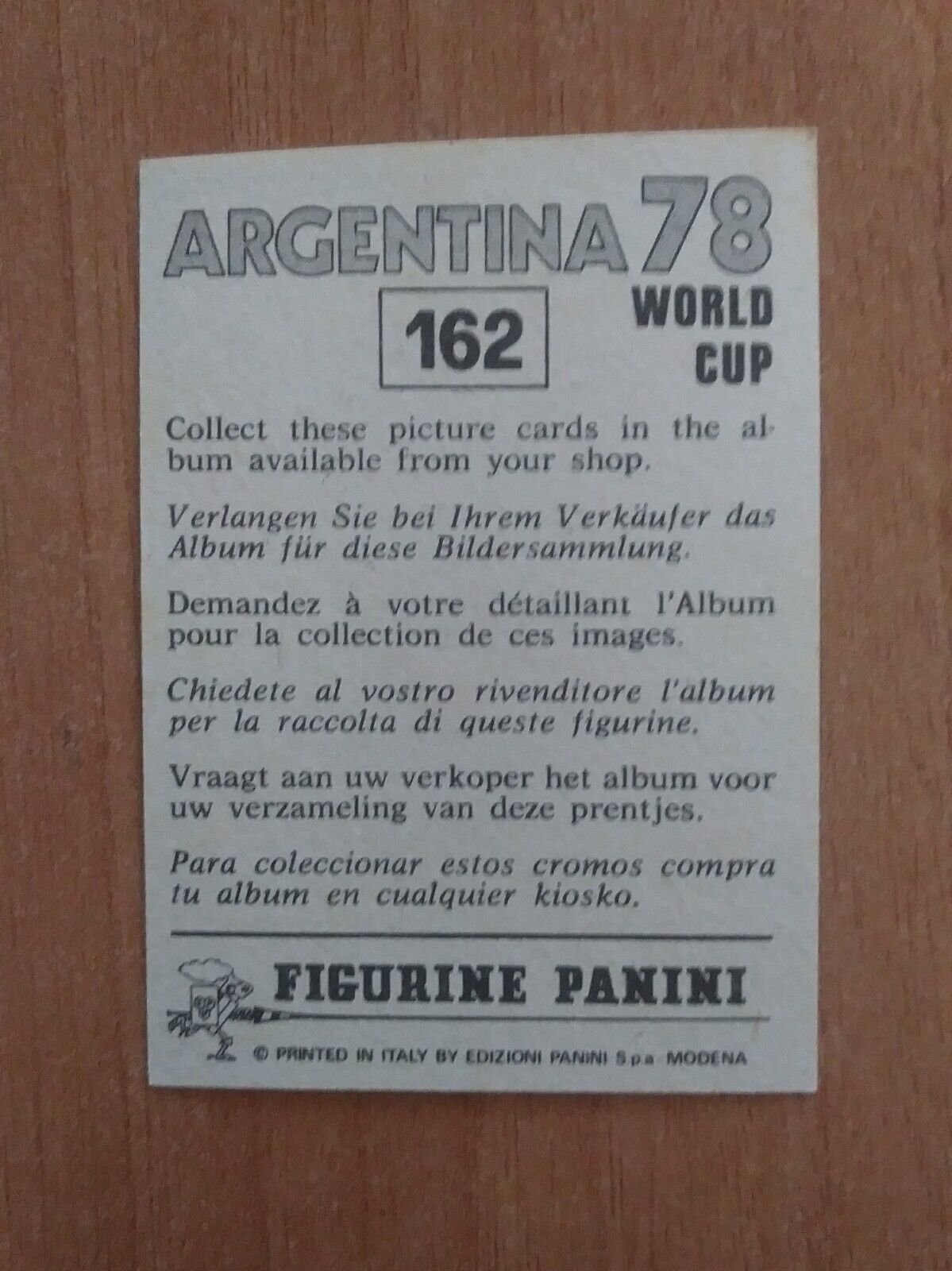 FIGURINE CALCIATORI PANINI ARGENTINA 78 (N. 1-204) SCEGLI DAL MENU A TENDINA