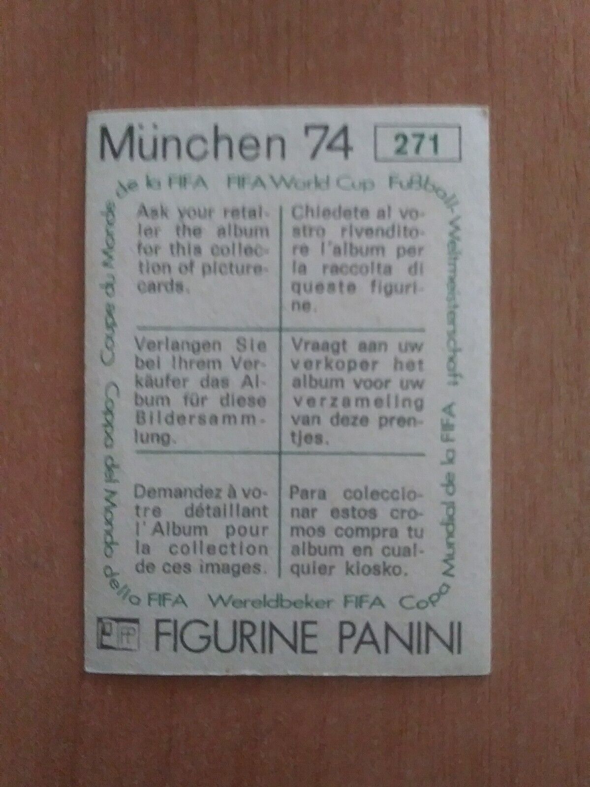 FIGURINE CALCIATORI PANINI MUNCHEN 74 (N. 270-392) SCEGLI DAL MENU A TENDINA