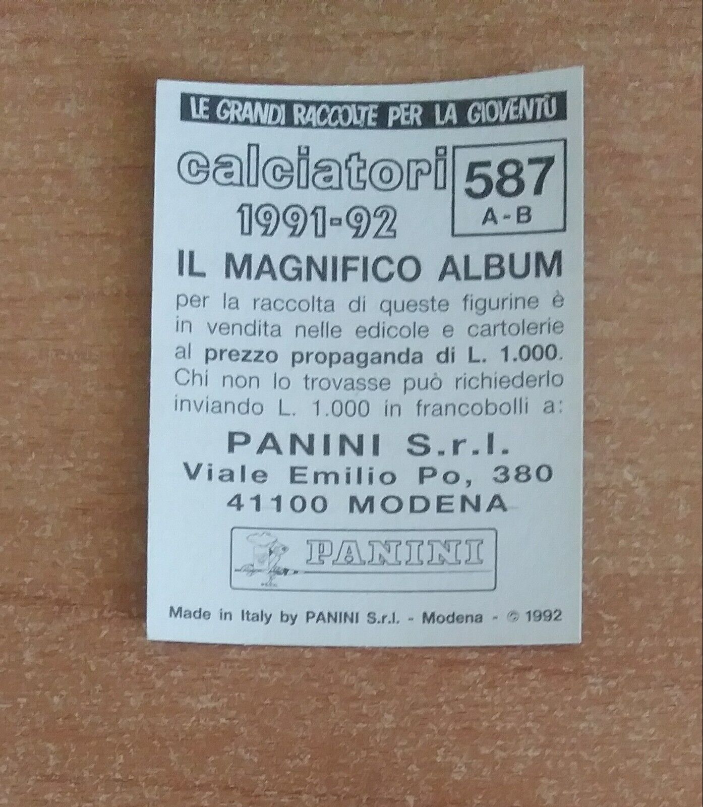 FIGURINE CALCIATORI PANINI 1991-1992 (N. 384-614) SCEGLI DAL MENU A TENDINA