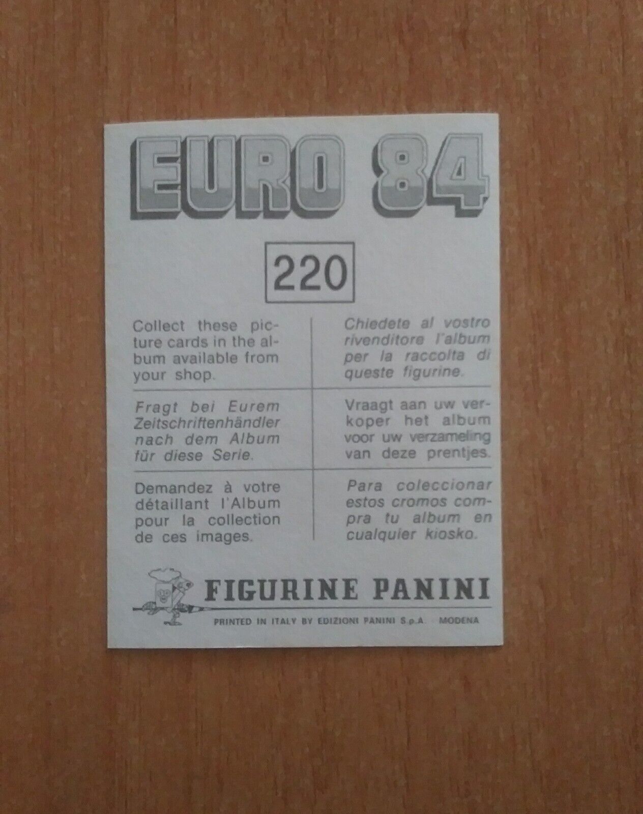 FIGURINE CALCIATORI PANINI EURO 84 (N. 126-258) SCEGLI DAL MENU A TENDINA