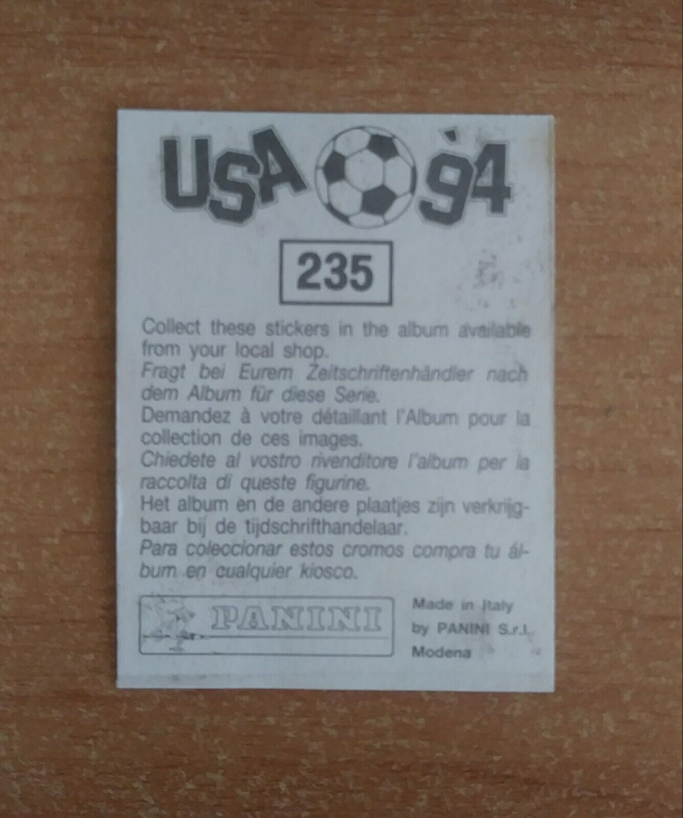 FIGURINE CALCIATORI PANINI USA 94 (N. 1-259) SCEGLI DAL MENU A TENDINA