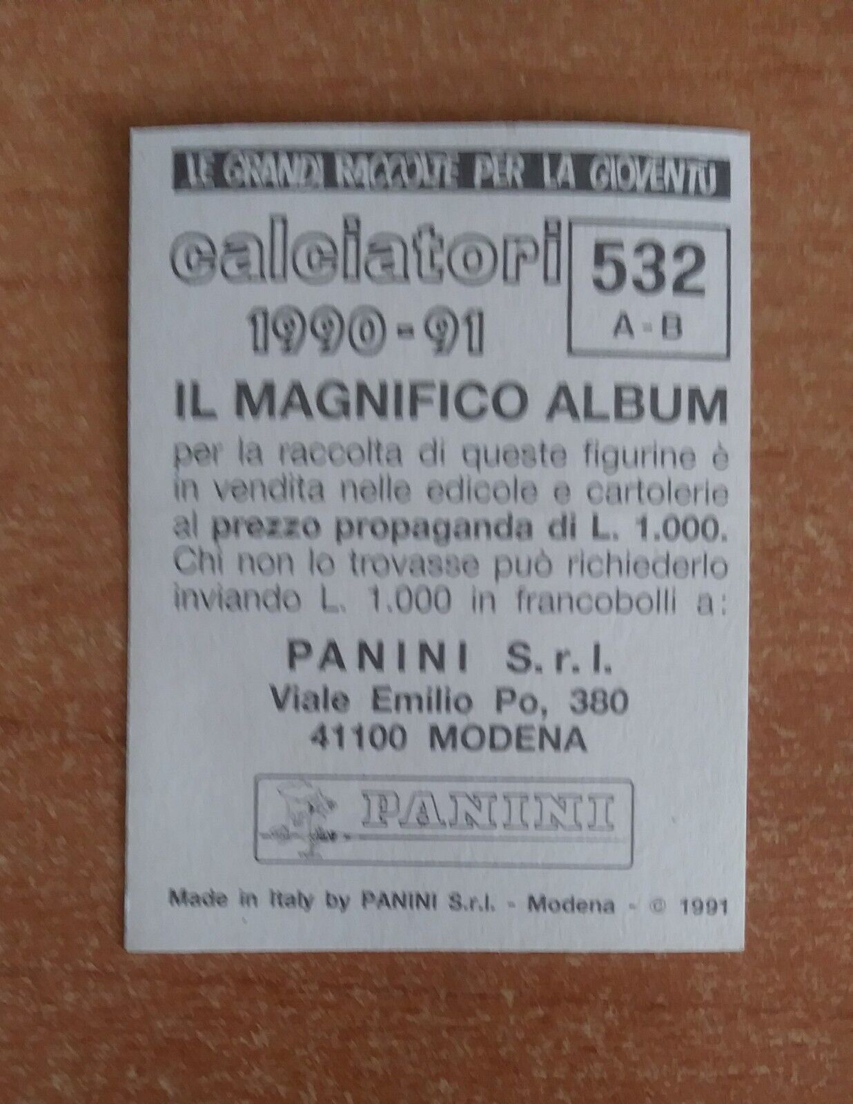 FIGURINE CALCIATORI PANINI 1990-1991 (N. 345-545) SCEGLI DAL MENU A TENDINA