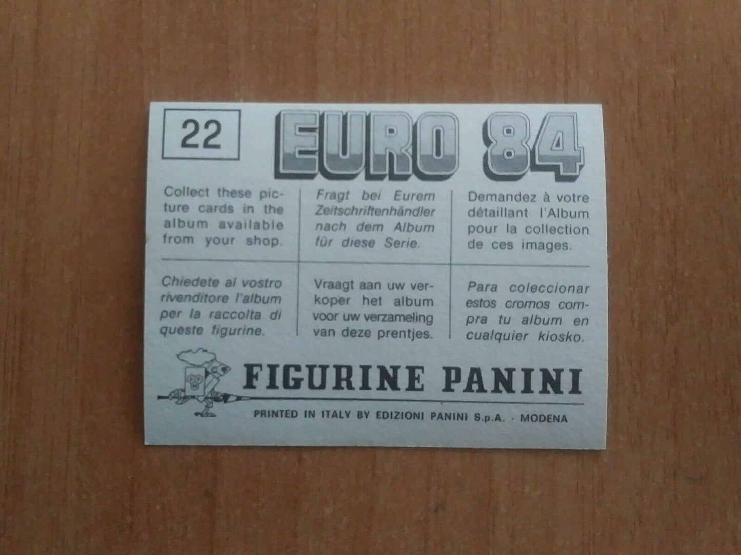 FIGURINE CALCIATORI PANINI EURO 84 (N. 1-127) SCEGLI DAL MENU A TENDINA