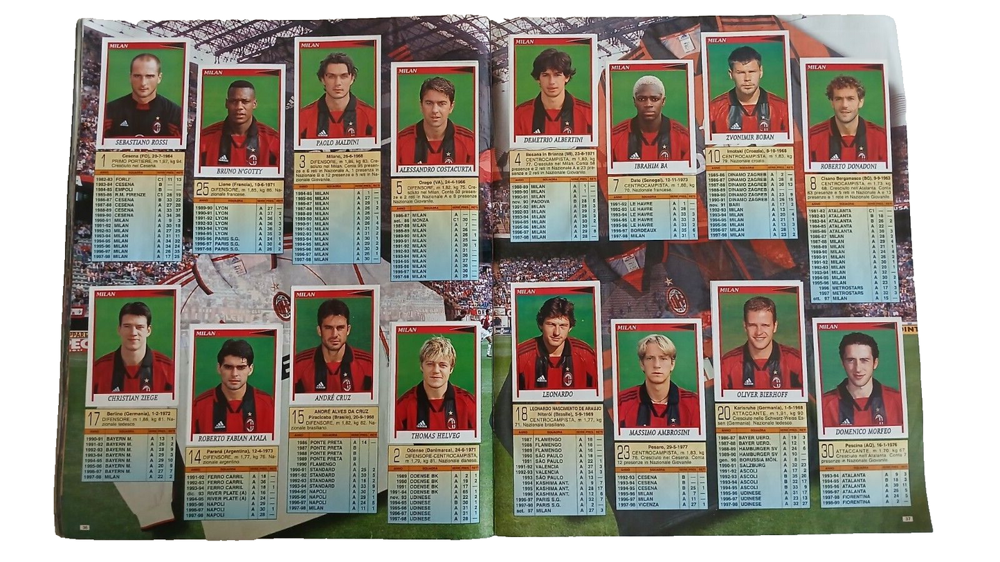 ALBUM CALCIATORI PANINI 1998-99